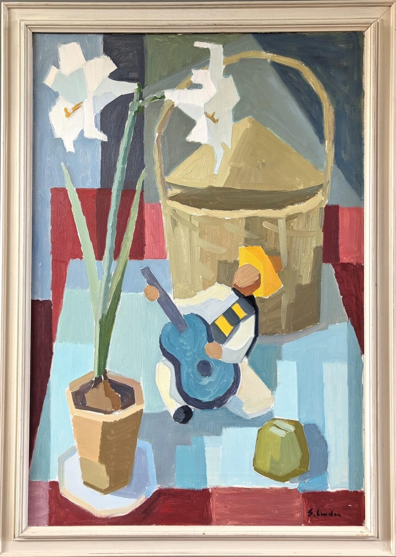 Mid-Century Modern Lively Still Life Ölgemälde - Serenade Still Life