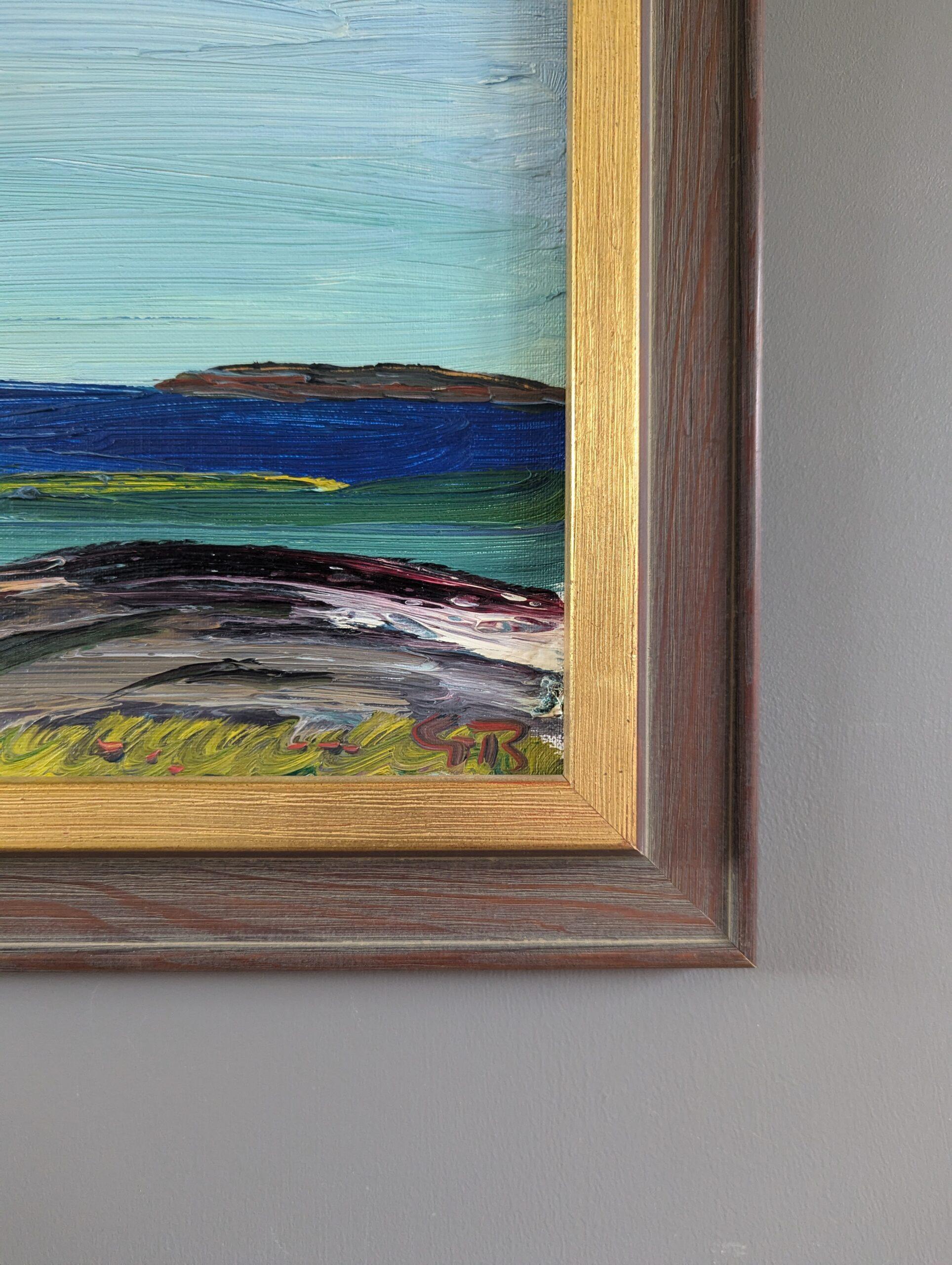 Peinture à l'huile abstraite mi-siècle moderne - Echoes of the Coast en vente 1