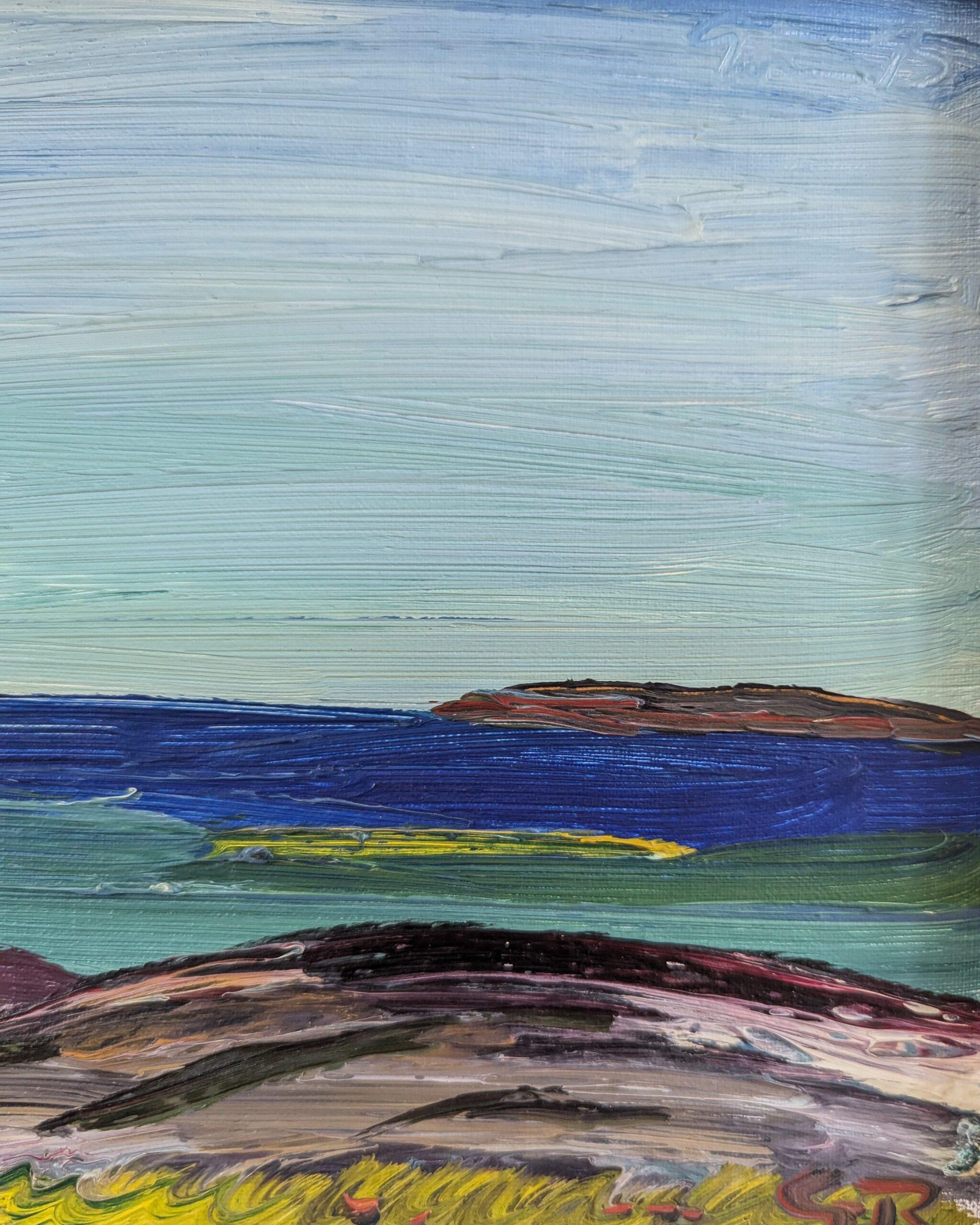 Peinture à l'huile abstraite mi-siècle moderne - Echoes of the Coast en vente 3