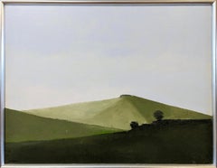 Peinture à l'huile encadrée The Modern Moderns Minimalist Landscape - Verdant Slopes