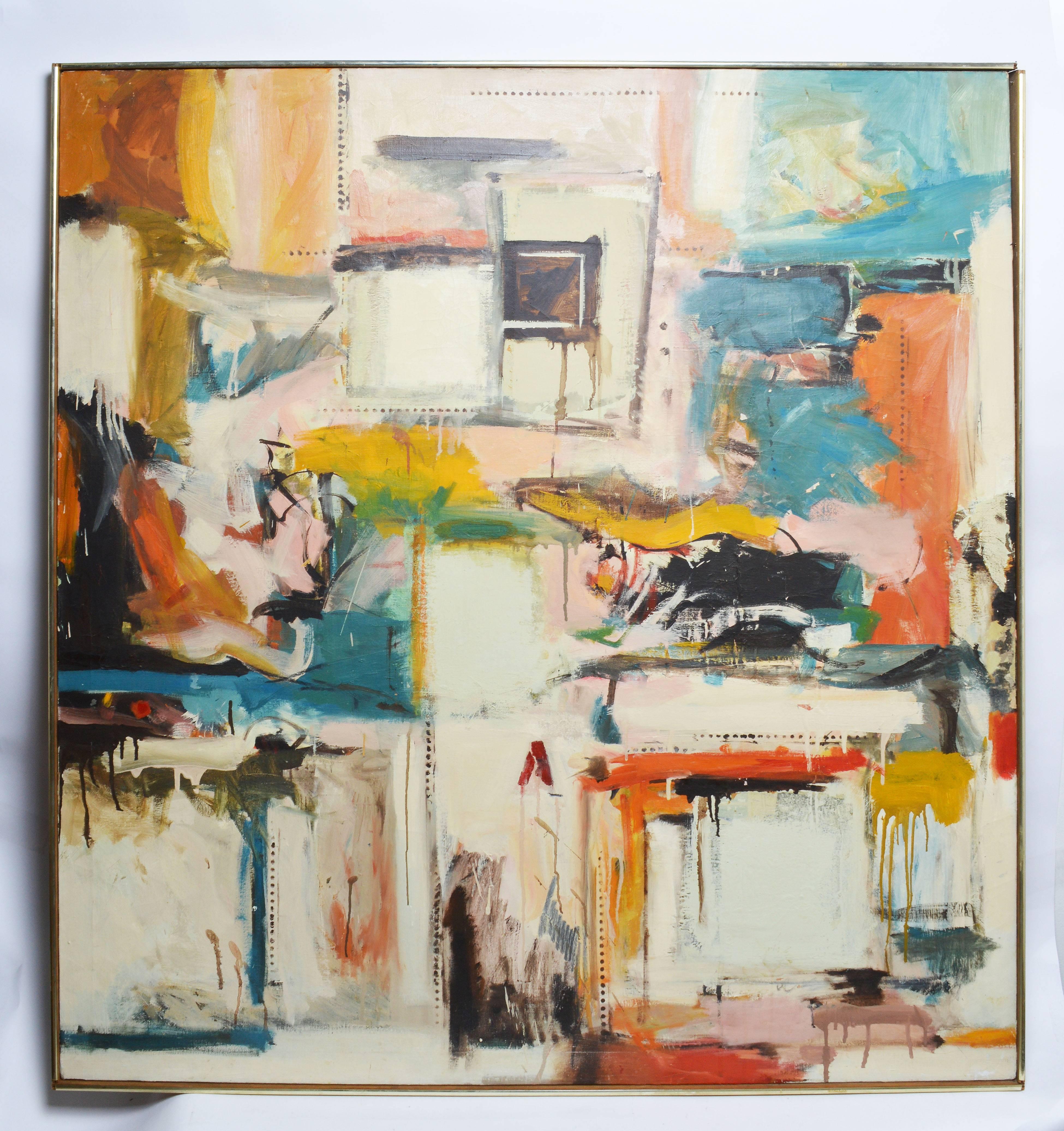 Mid Century Modern New York School, Large Abstract Expressionist Composition - Painting by Unknown
