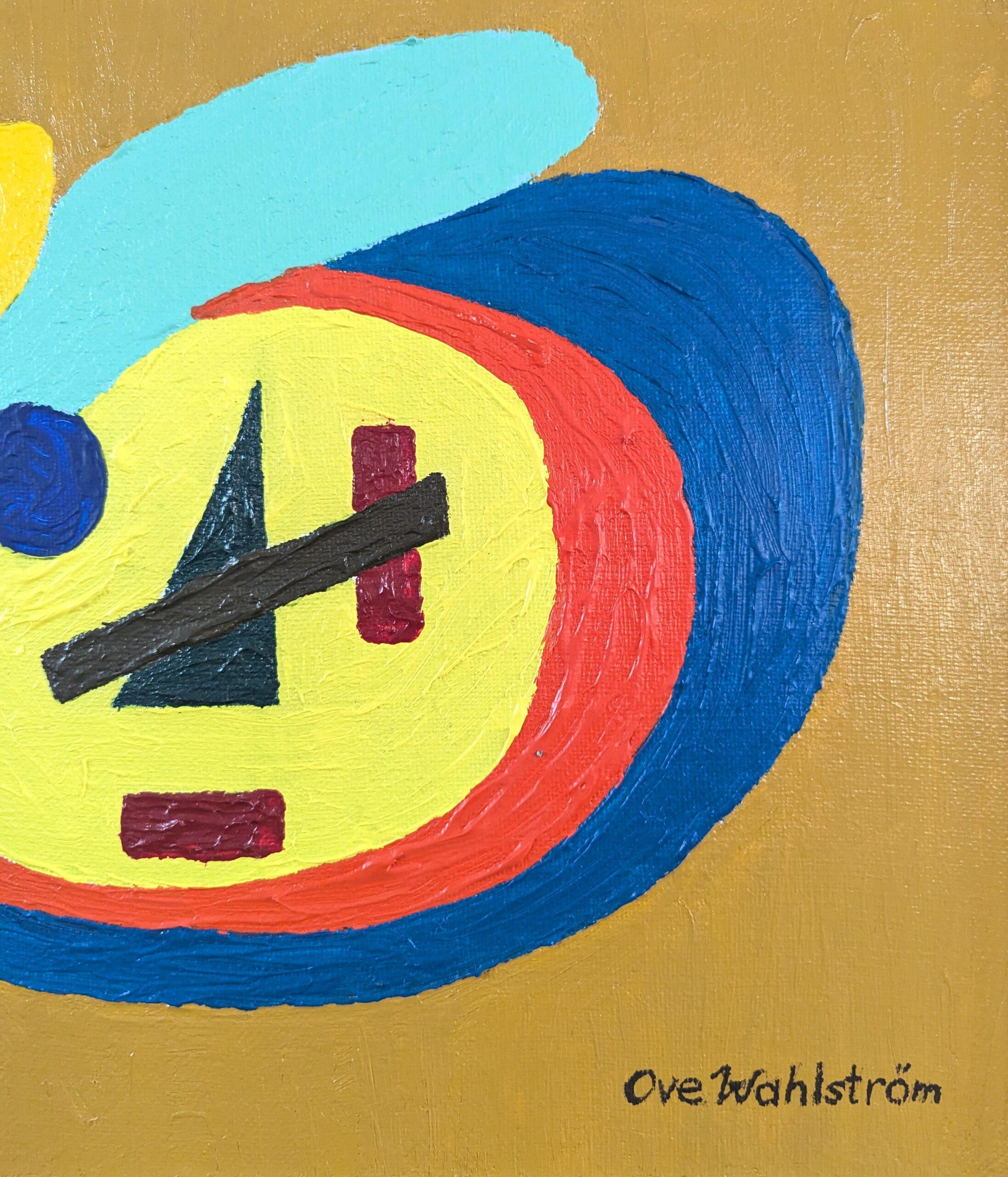 Mid Century Modern Original Geometric Abstract Oil Painting - Orbiting Forms im Angebot 6