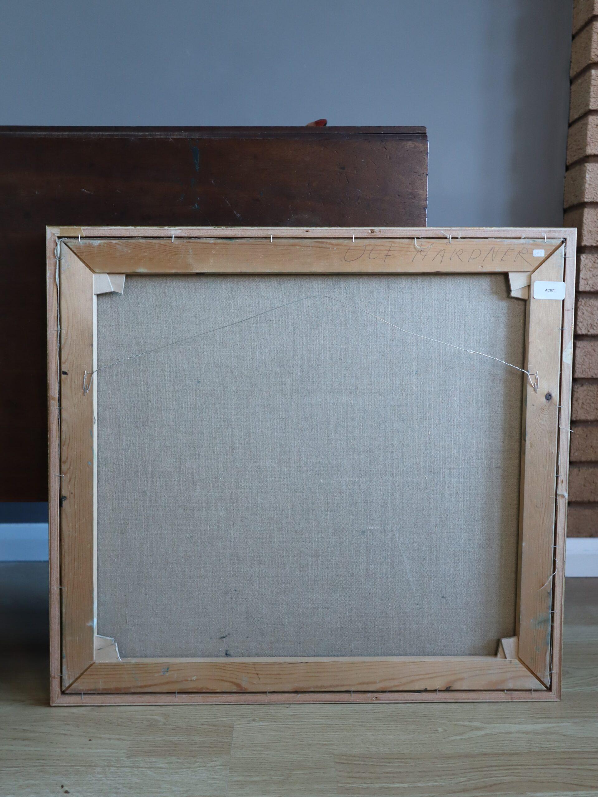 Mid Century Modern Schwedisch Abstrakte Landschaft Ölgemälde - Fading Horizon im Angebot 6