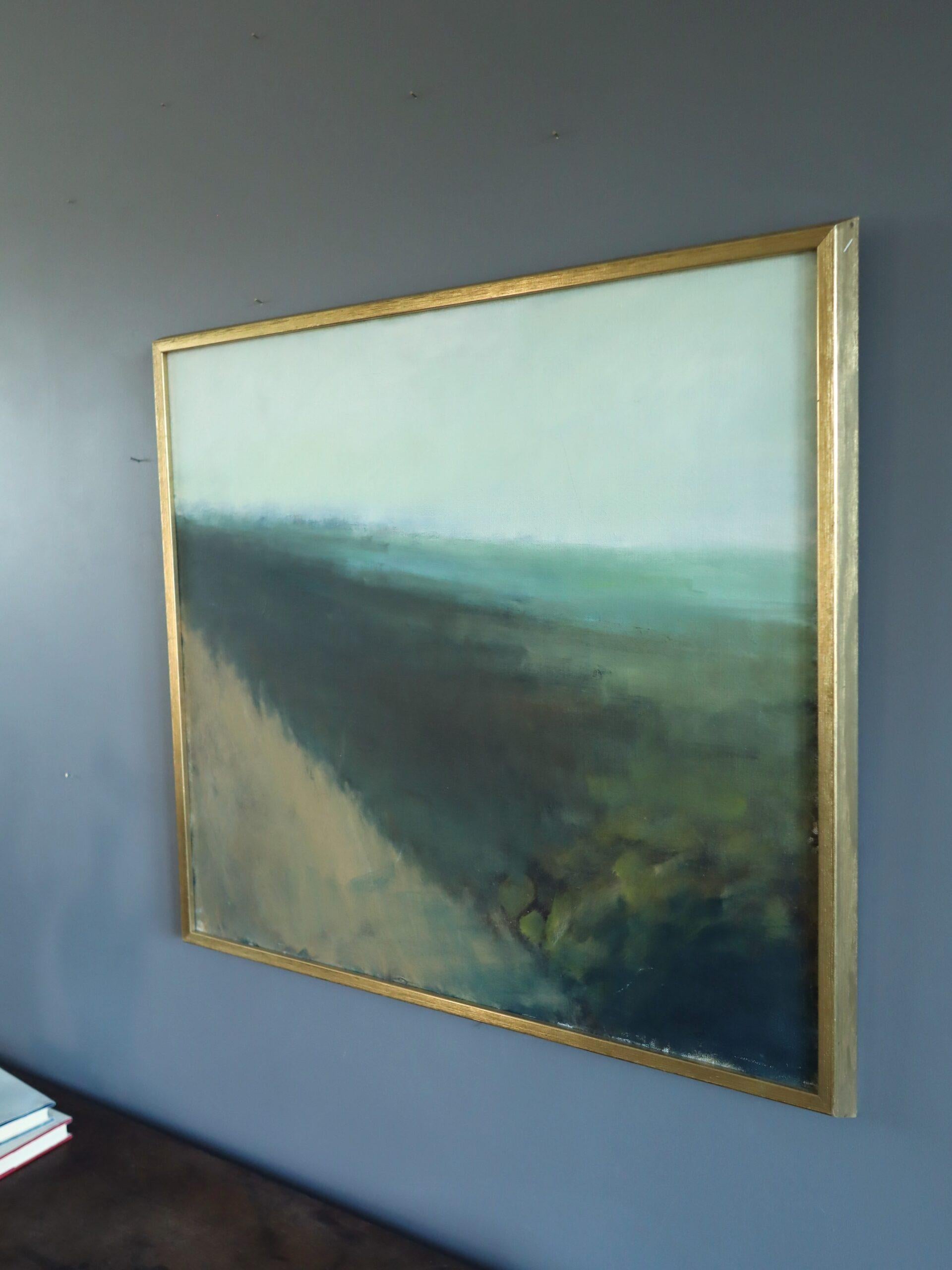 Mid Century Modern Schwedisch Abstrakte Landschaft Ölgemälde - Fading Horizon im Angebot 1