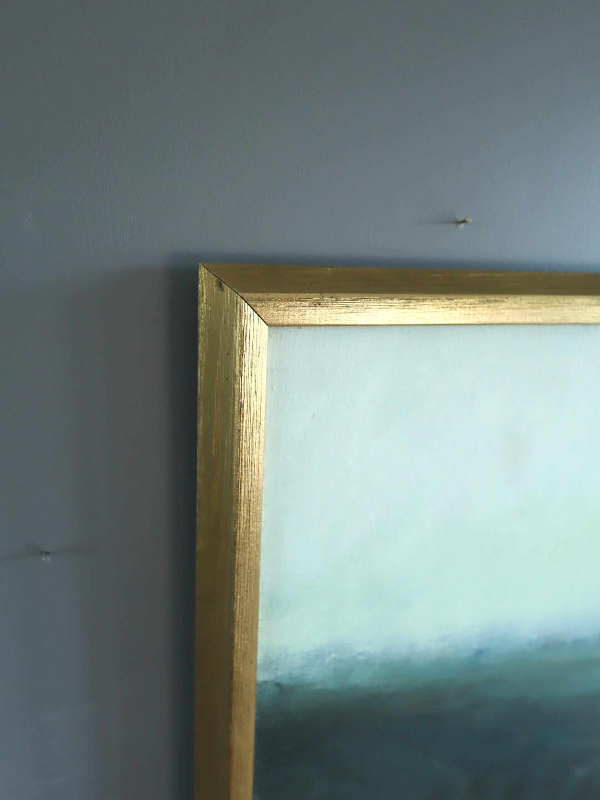 Mid Century Modern Schwedisch Abstrakte Landschaft Ölgemälde - Fading Horizon im Angebot 2