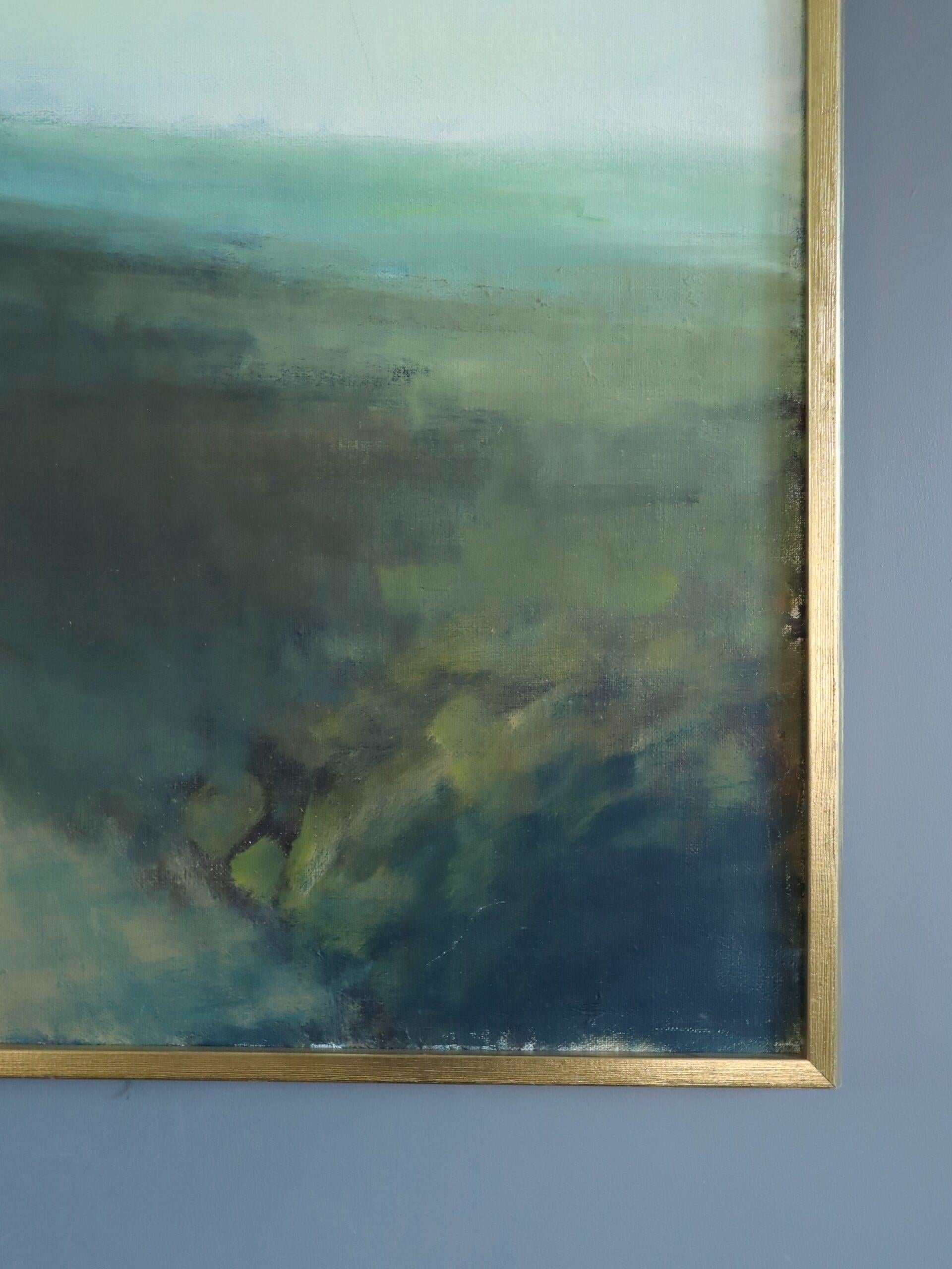 Mid Century Modern Schwedisch Abstrakte Landschaft Ölgemälde - Fading Horizon im Angebot 3