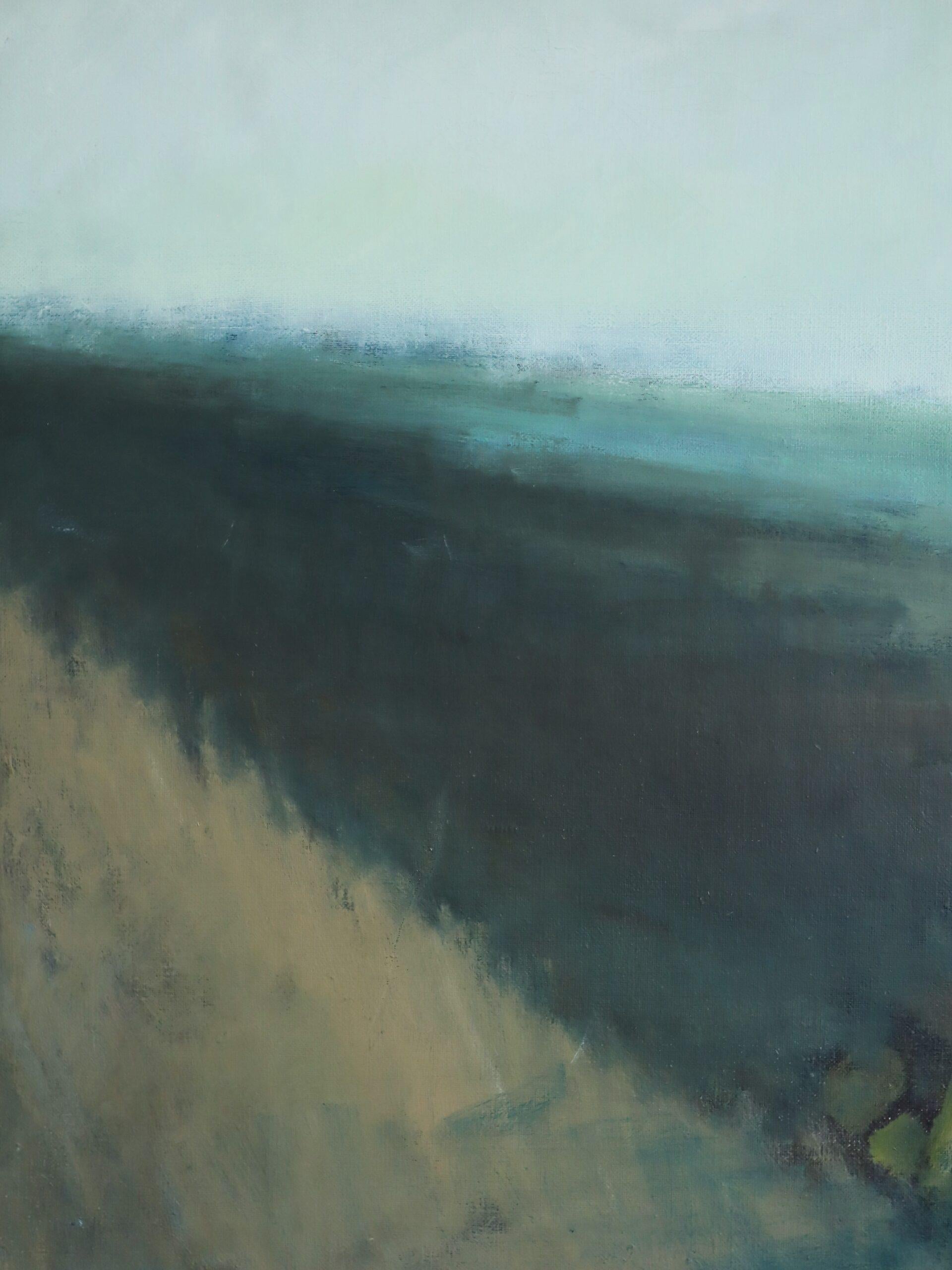 Mid Century Modern Schwedisch Abstrakte Landschaft Ölgemälde - Fading Horizon im Angebot 4