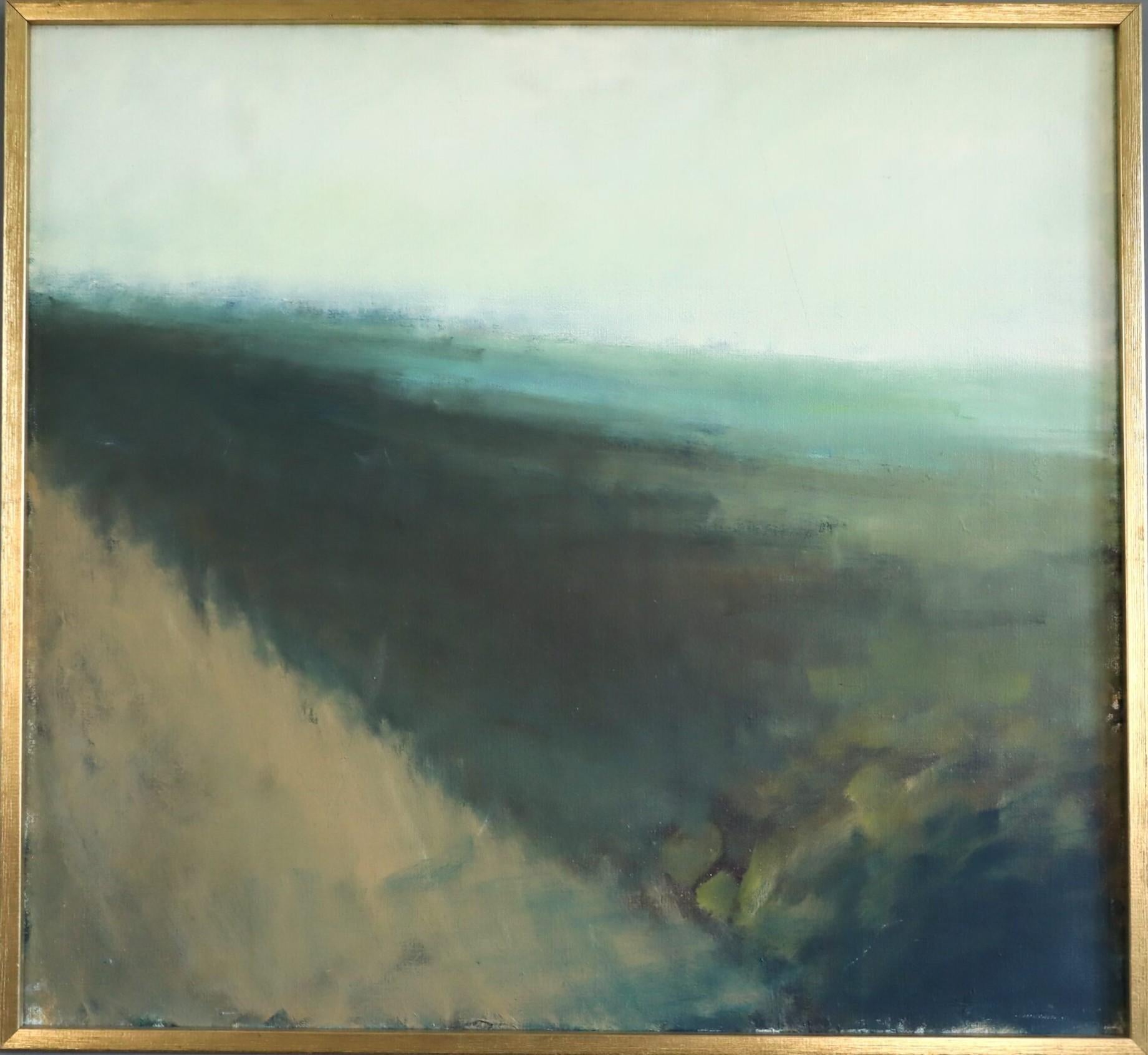Mid Century Modern Swedish Abstract Landscape Oil Painting - Fading Horizon