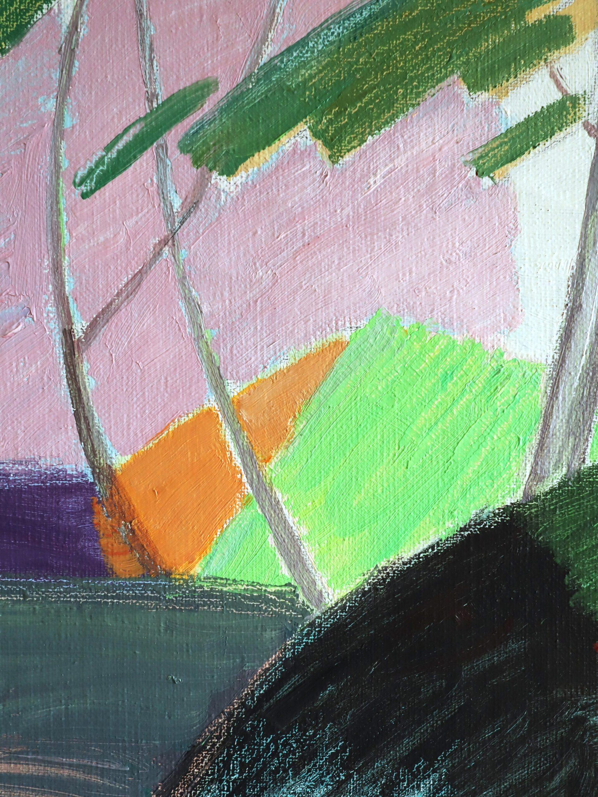 Pittura ad olio di paesaggio astratto svedese della metà del secolo scorso - Ritmi del vento in vendita 6