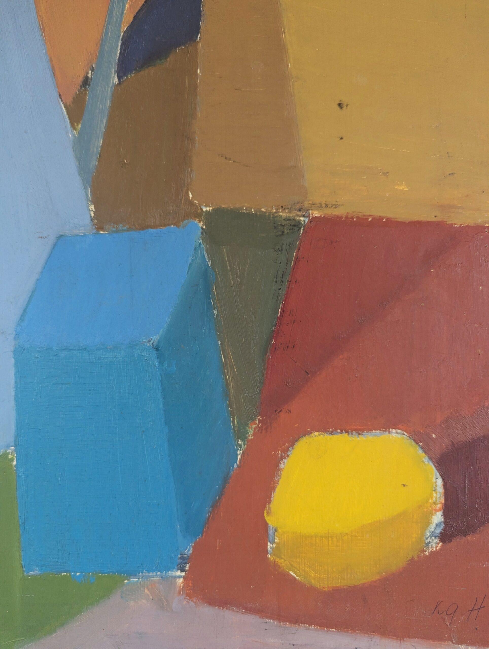 Pittura ad olio astratta svedese della metà del secolo scorso - Natura morta geometrica in vendita 6