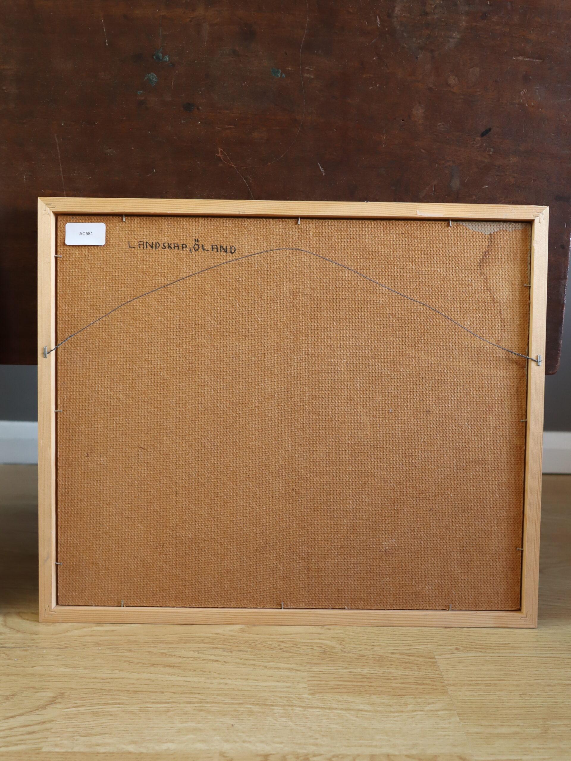 Mid Century Modern Schwedisch Abstraktes Ölgemälde - Erinnerung an eine Landschaft im Angebot 6