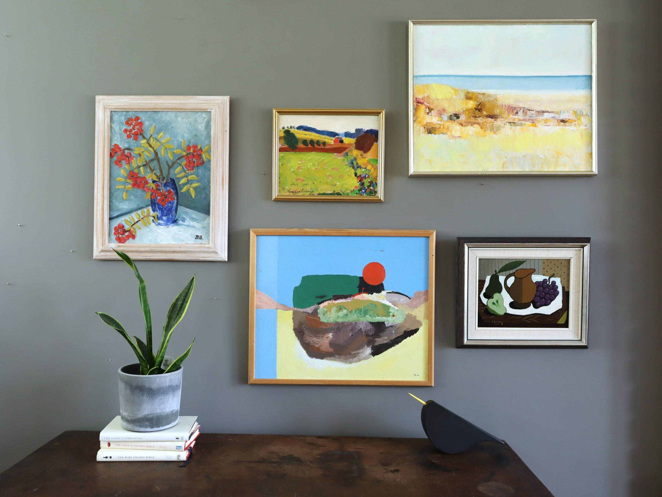 Mid Century Modern Schwedisch Abstraktes Ölgemälde - Erinnerung an eine Landschaft im Angebot 7