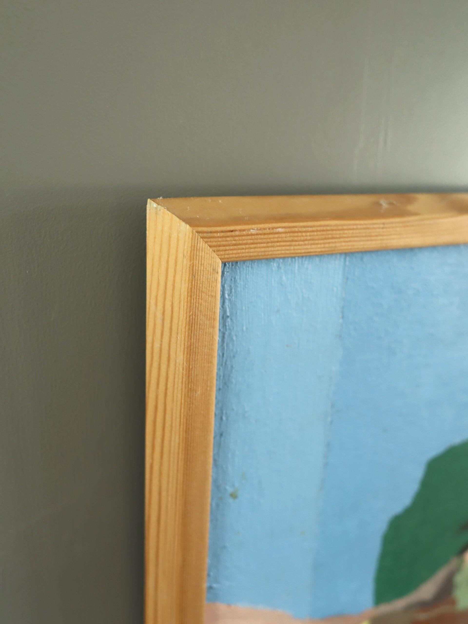 Mid Century Modern Schwedisch Abstraktes Ölgemälde - Erinnerung an eine Landschaft im Angebot 1