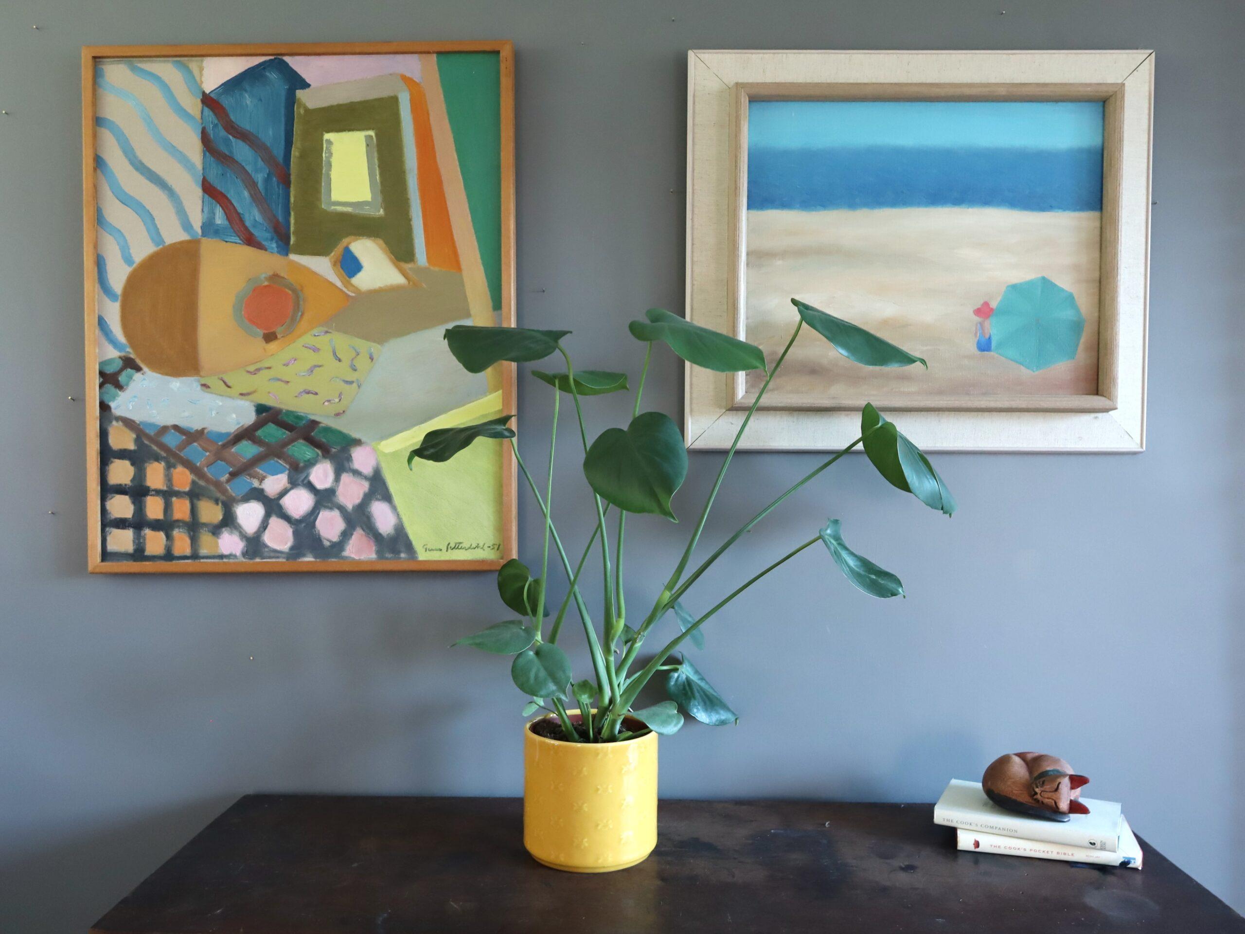 Mid Century Modern Schwedische Küstenlandschaft Ölgemälde - Am blauen Horizont im Angebot 5