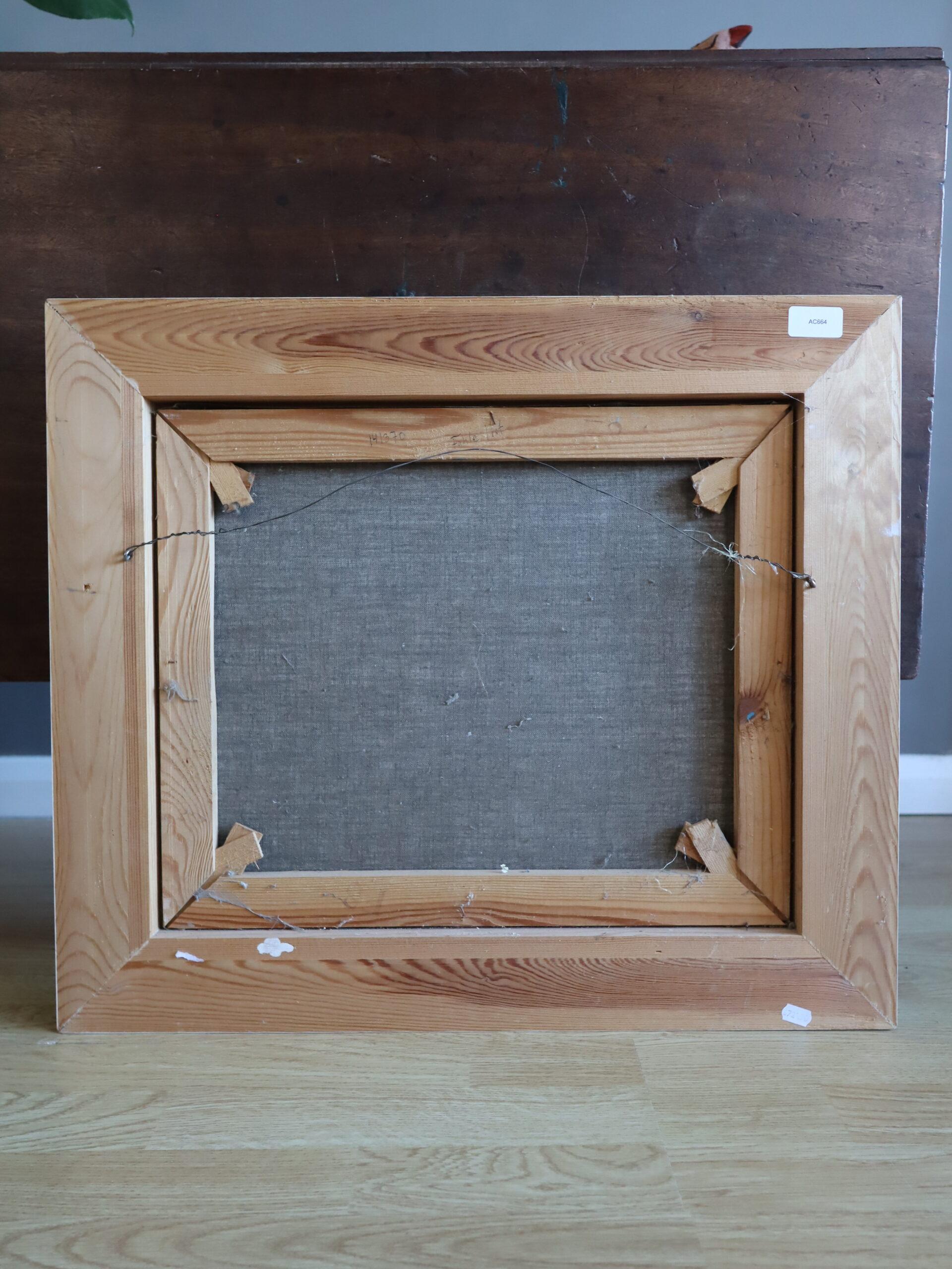 Mid Century Modern Schwedische Küstenlandschaft Ölgemälde - Am blauen Horizont im Angebot 6