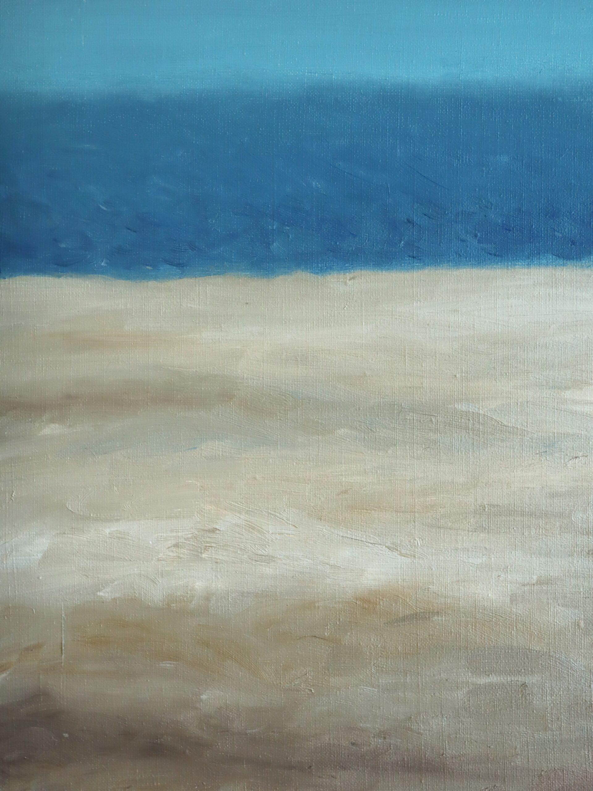 Mid Century Modern Schwedische Küstenlandschaft Ölgemälde - Am blauen Horizont im Angebot 3