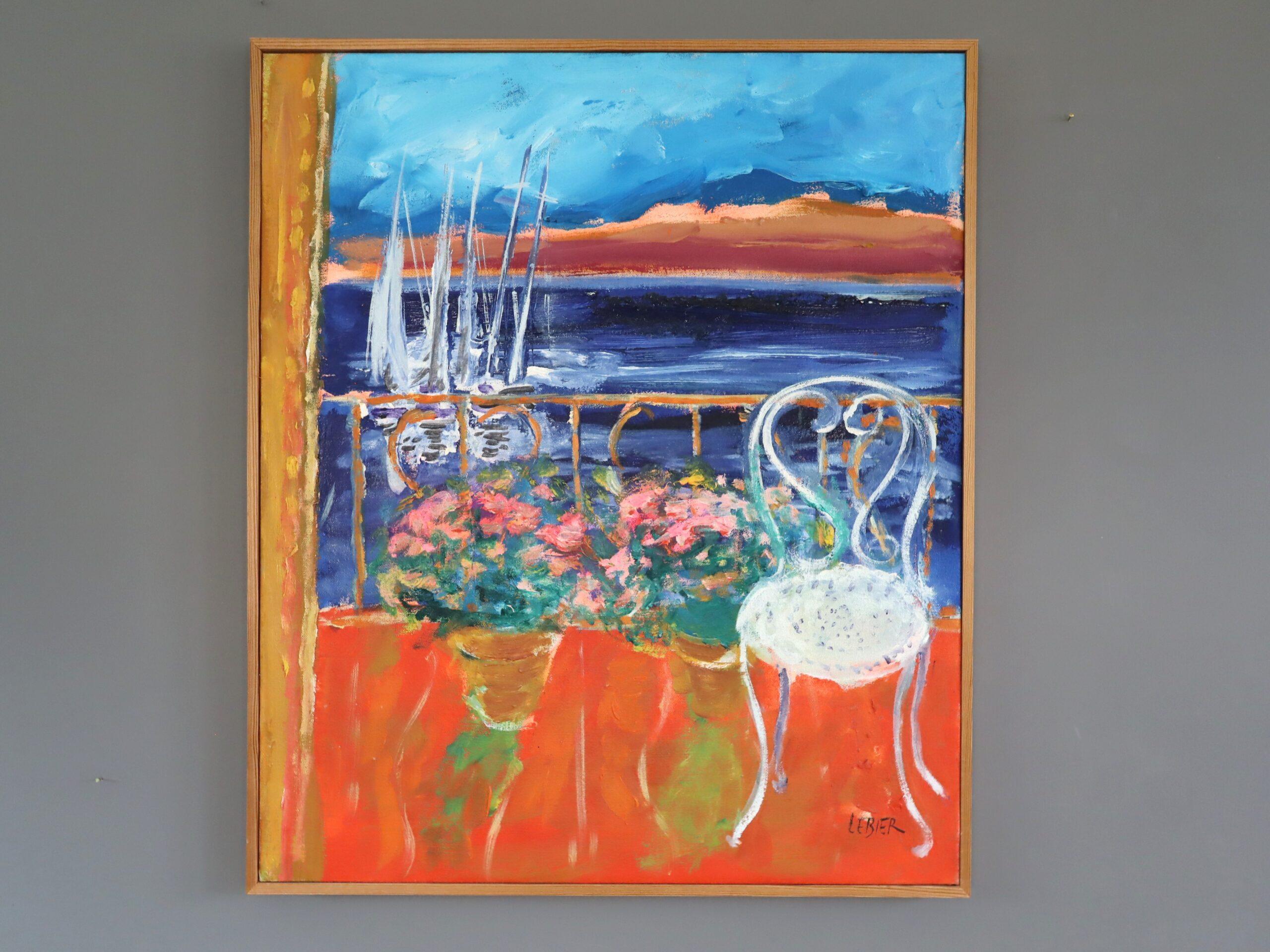 Nature morte suédoise du milieu du siècle - Balcon ensoleillé - Painting de Unknown