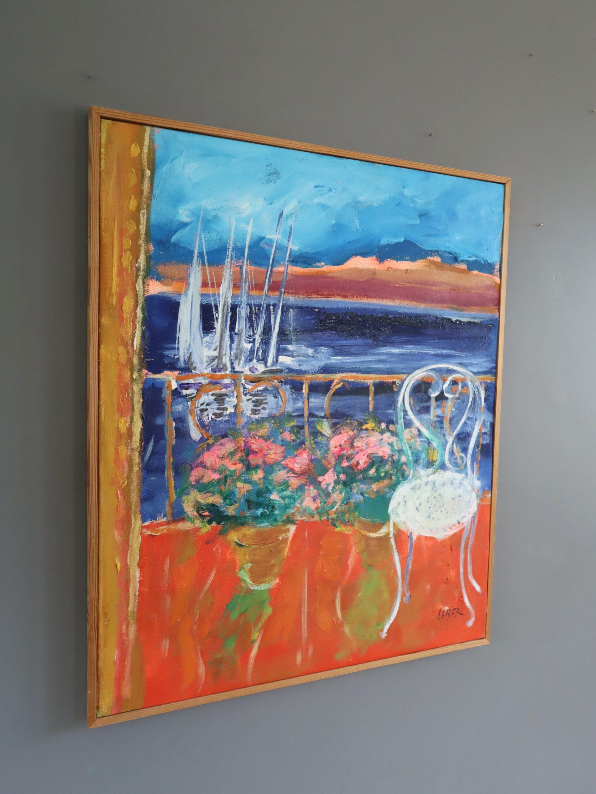 Nature morte suédoise du milieu du siècle - Balcon ensoleillé - Moderne Painting par Unknown