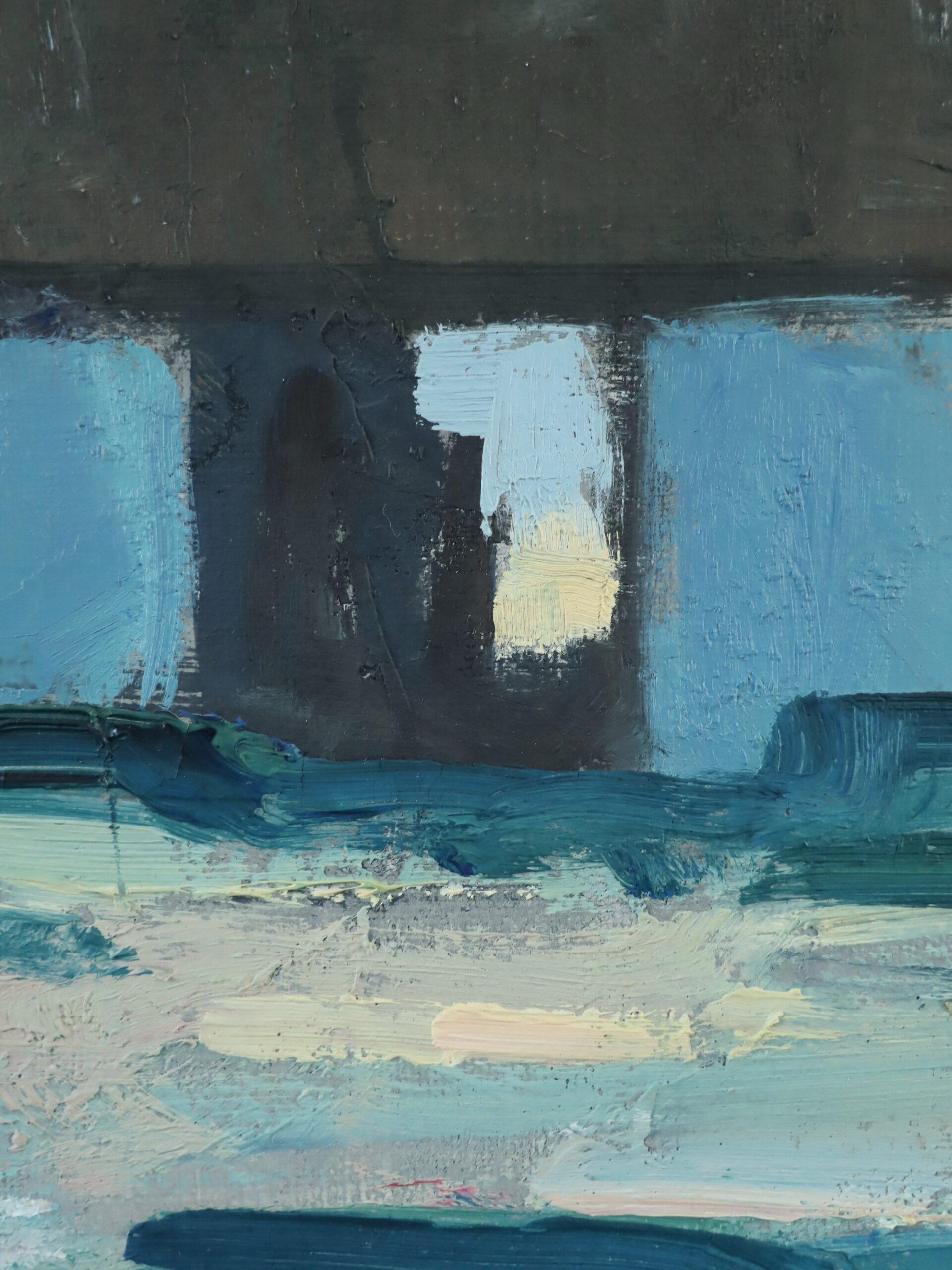 Peinture à l'huile de paysage suédois expressif du milieu du siècle dernier - Farmhouse Cottage en vente 7