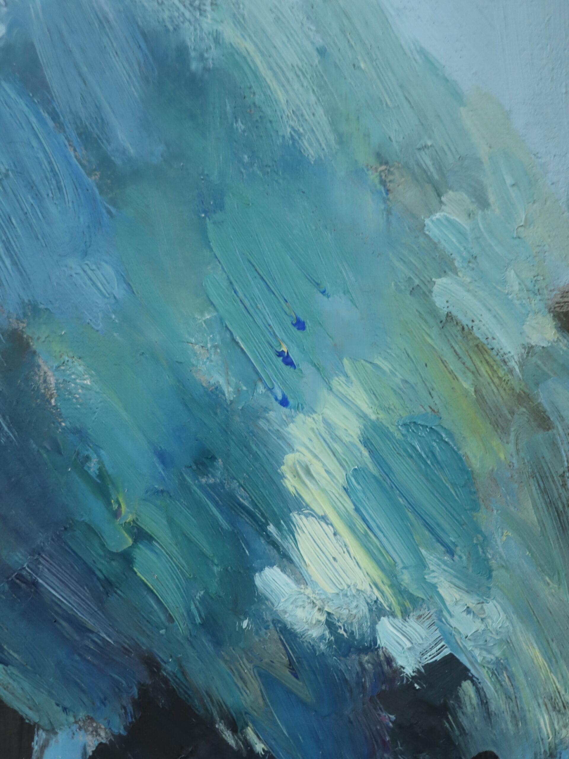 Peinture à l'huile de paysage suédois expressif du milieu du siècle dernier - Farmhouse Cottage en vente 8