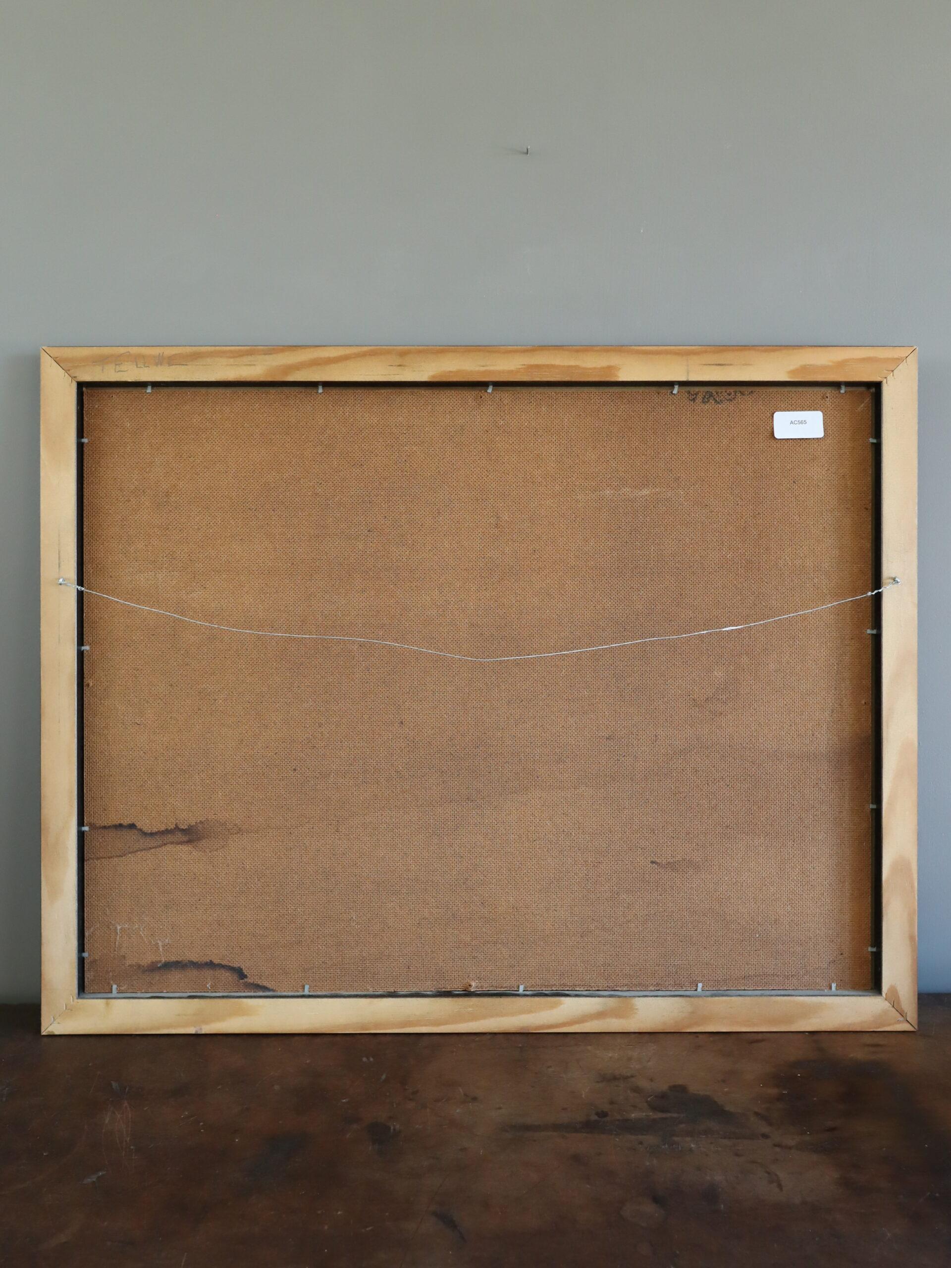 Mid Century Modern Schwedisch Ausdrucksvolle Landschaft Ölgemälde - Winter Valley im Angebot 8