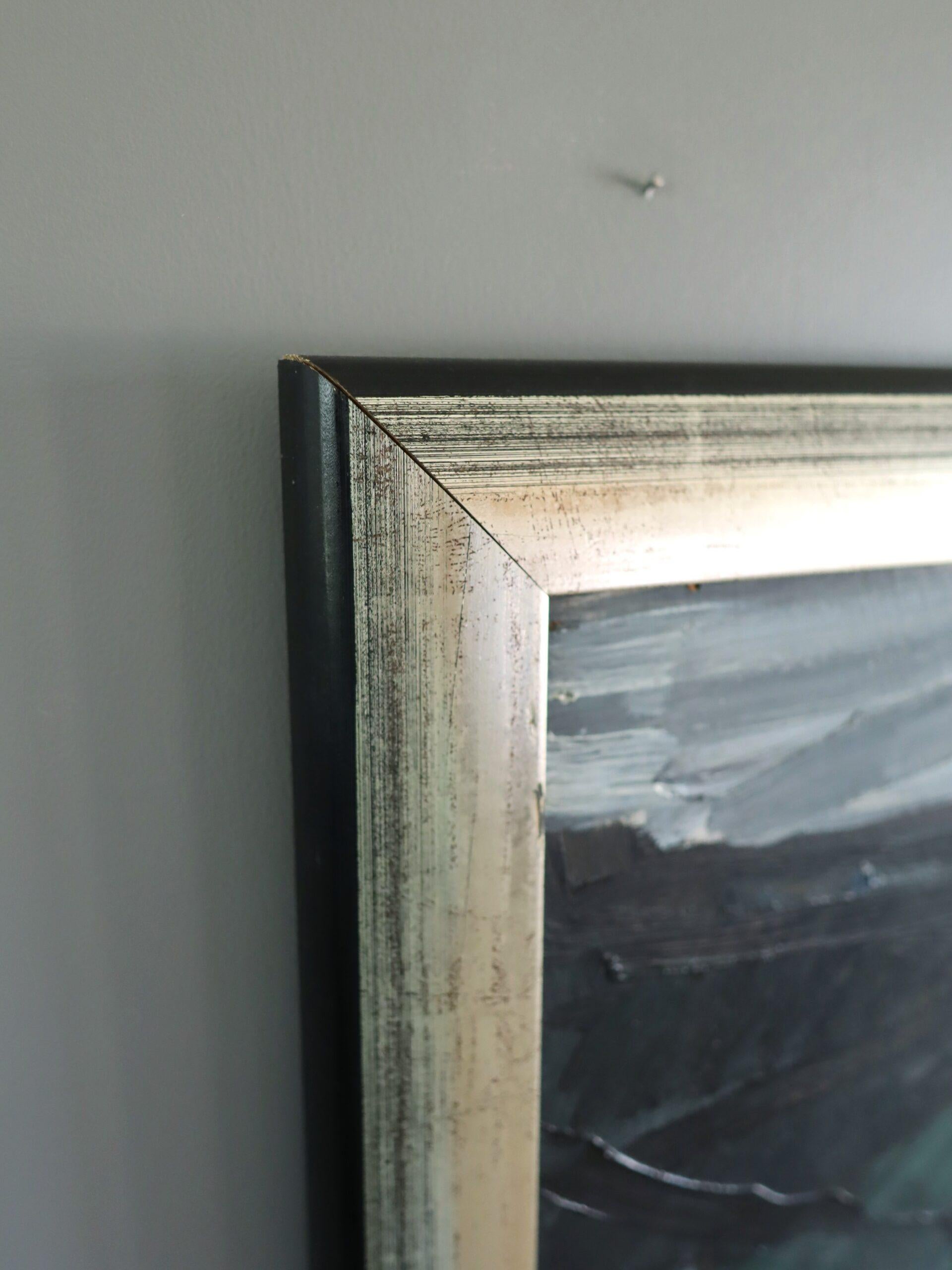 Mid Century Modern Schwedisch Ausdrucksvolle Landschaft Ölgemälde - Winter Valley im Angebot 1