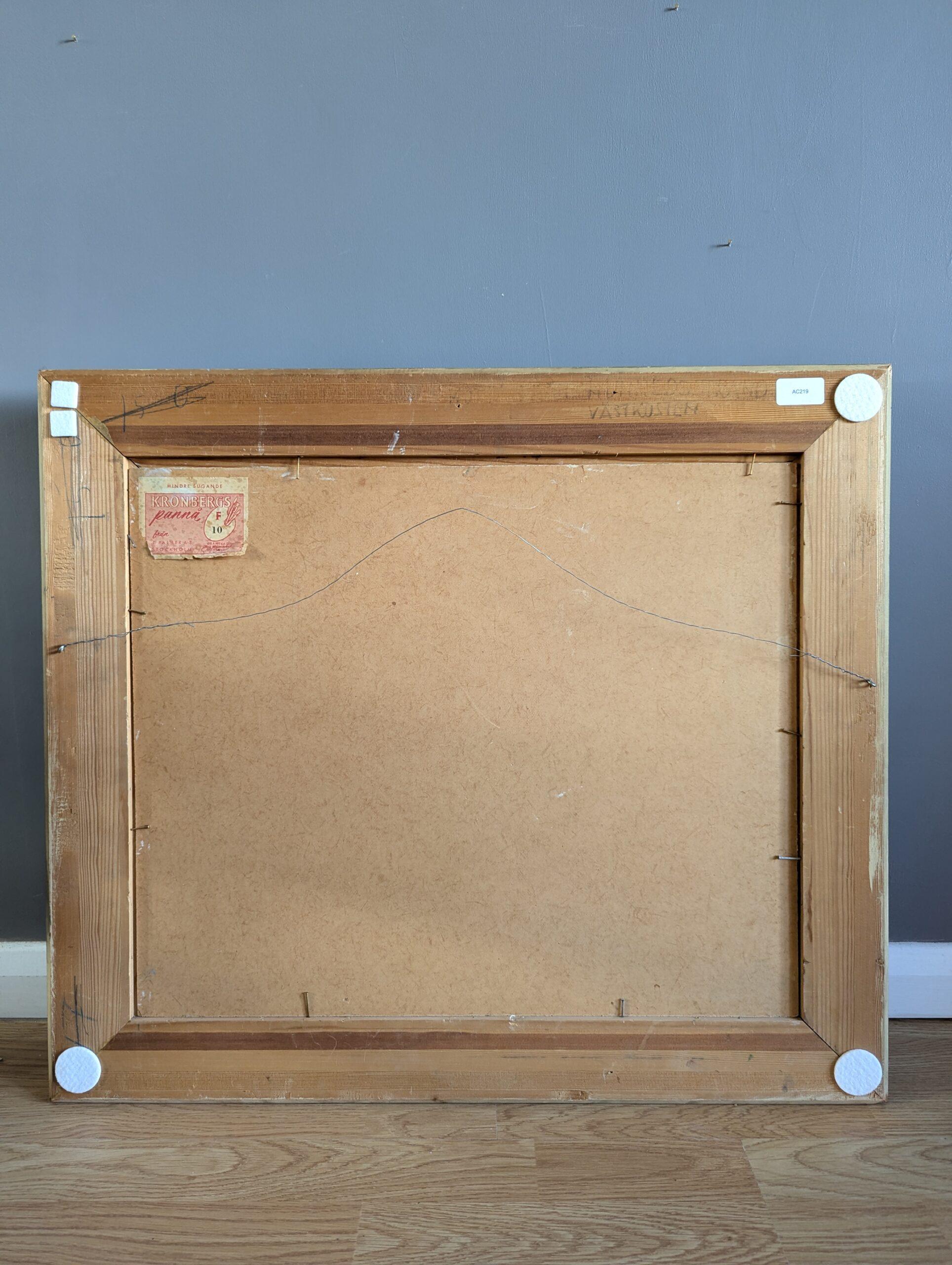 Pintura al óleo sueca expresiva de bodegón moderno de mediados de siglo - Cesta de fruta en venta 6