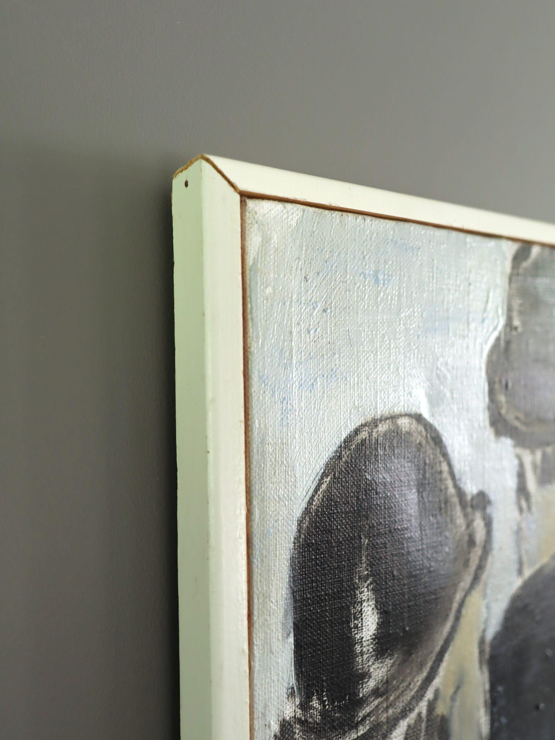 Mid Century Modern Swedish Figurative Oil Painting - Walking Amongst the Crowd 7