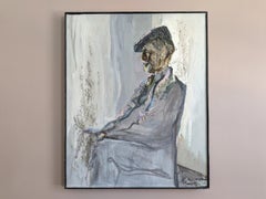 Mid-Century Modern Swedish Figurative Portrait Oil Painting - The Gentleman