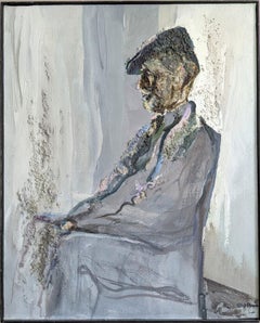 Mid-Century Modern Swedish Figurative Portrait Oil Painting - The Gentleman