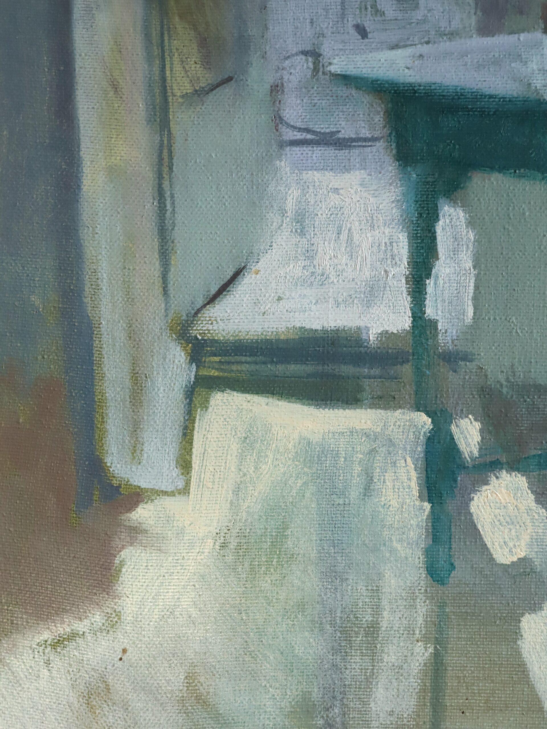 Nature morte d'intérieur suédoise du milieu du siècle - Lumière du soleil et table en vente 5