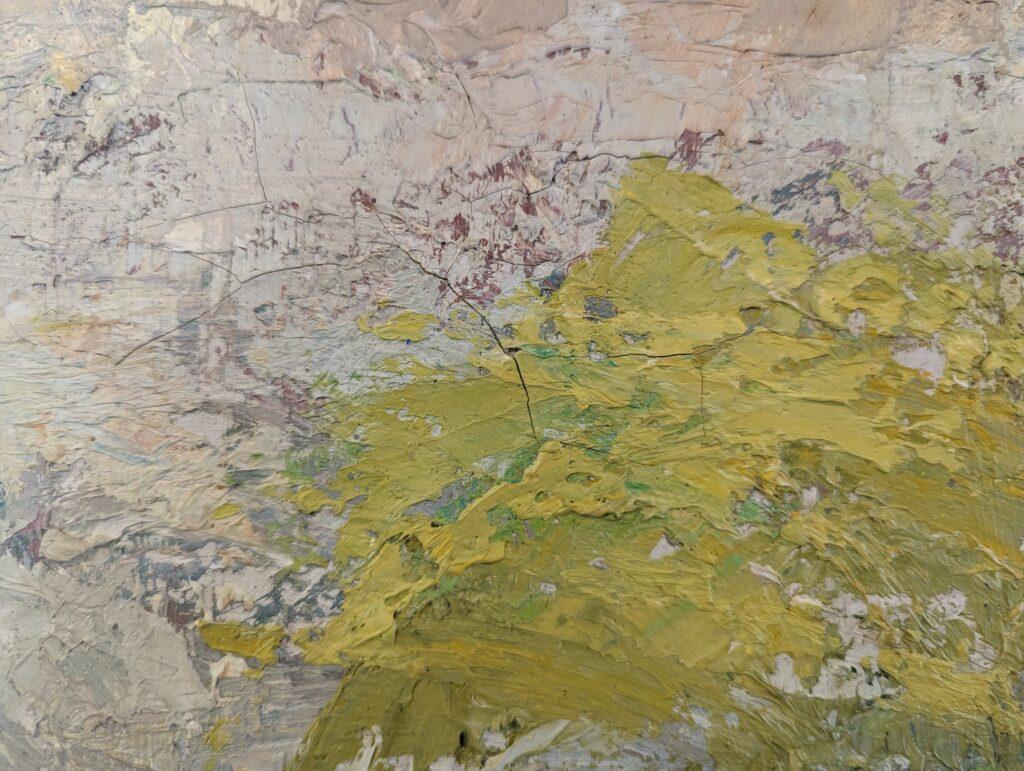 Mid-Century Modern Swedish Landscape Landscape Oil Painting - Yellow Trees 13