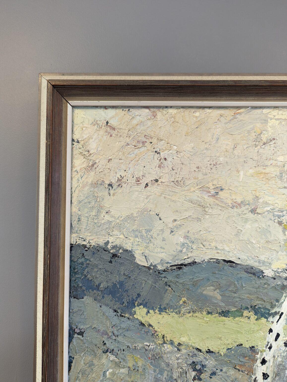 Mid-Century Modern Swedish Landscape Landscape Oil Painting - Yellow Trees 7
