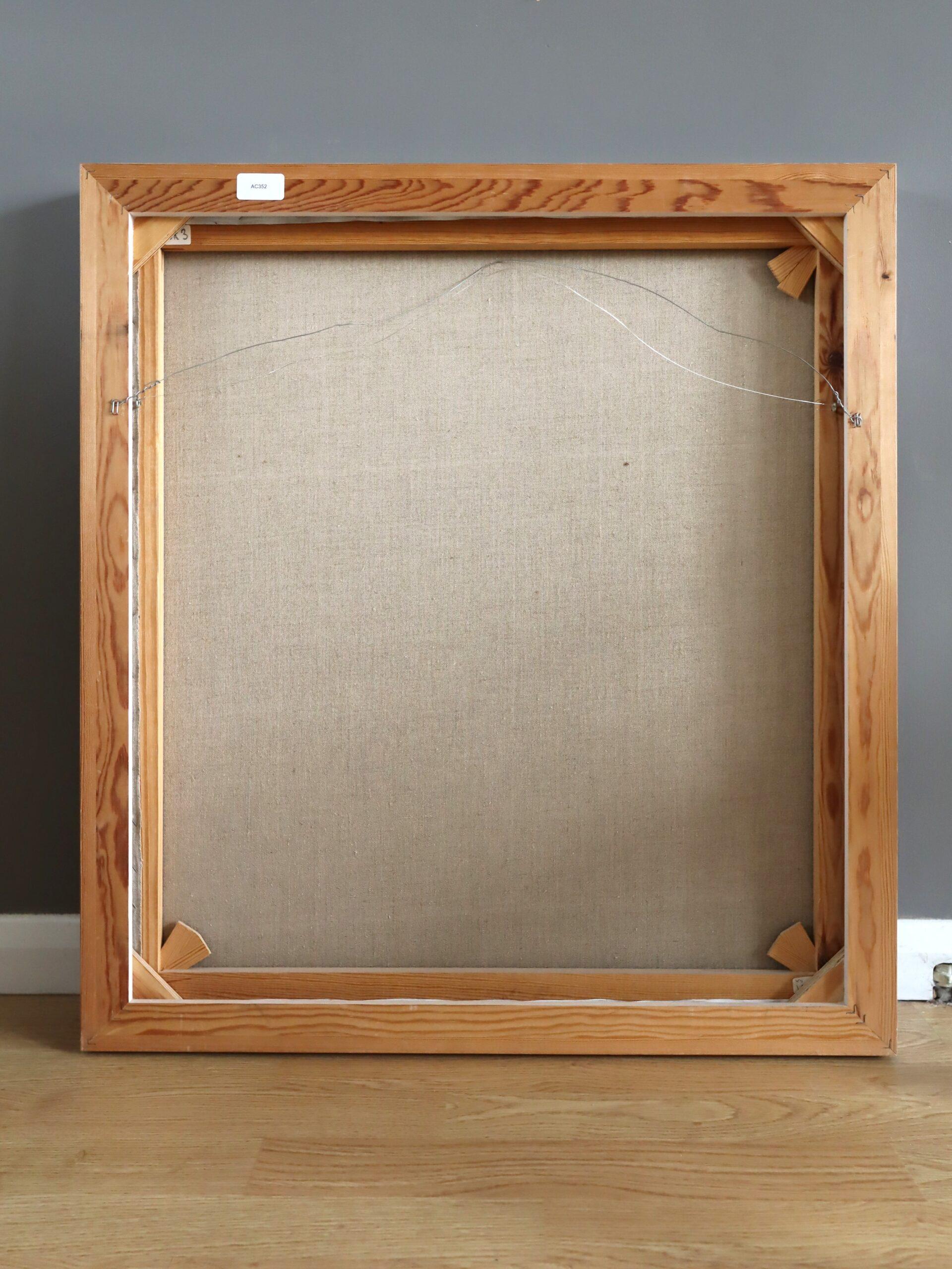 Schwedisches Original Abstraktes Ölgemälde in Mischtechnik, Mid-Century Modern, Interplay im Angebot 9