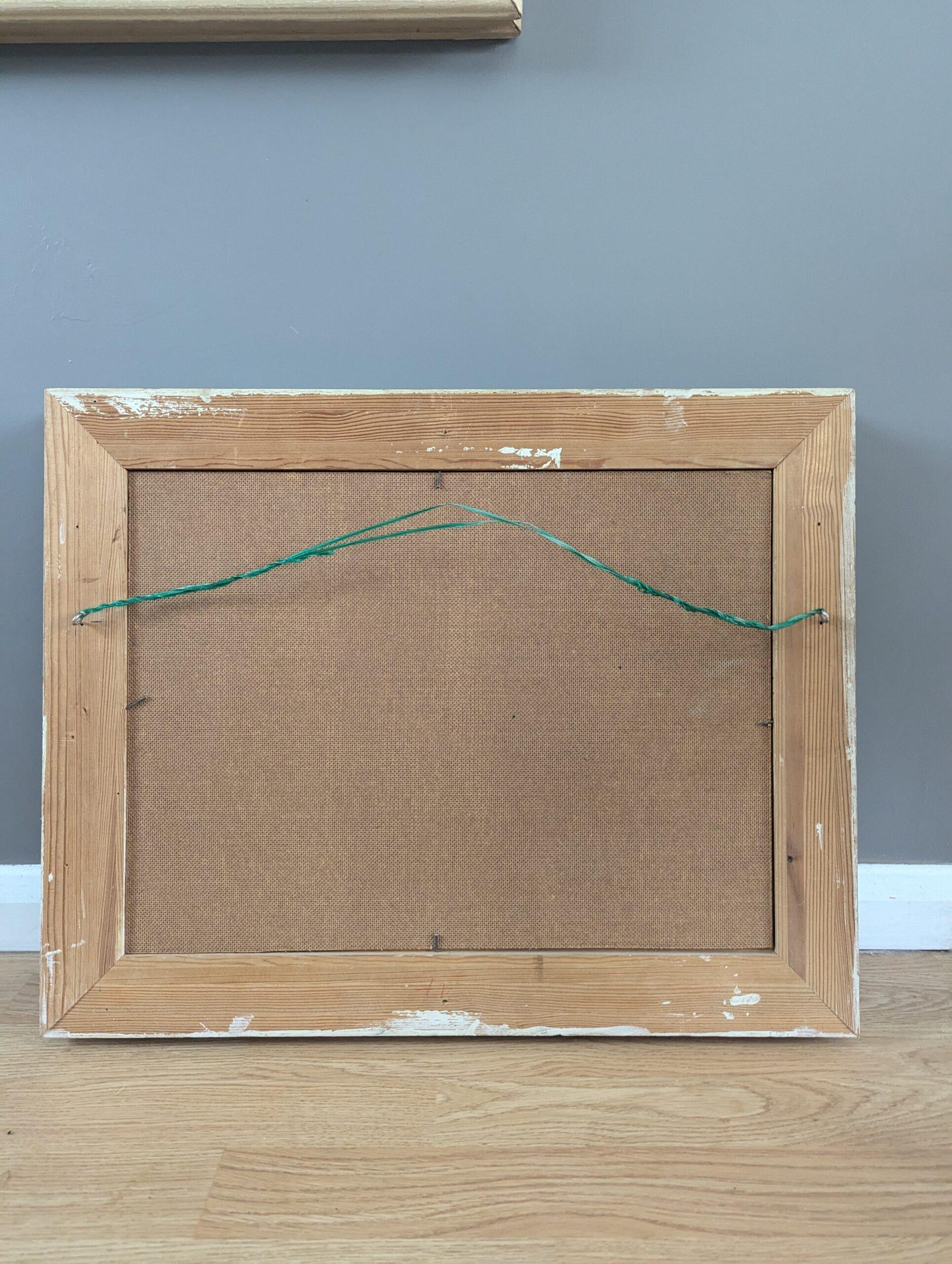 Pintura al óleo original sueca de mediados de siglo sobre un paisaje - Campos de verano en venta 7