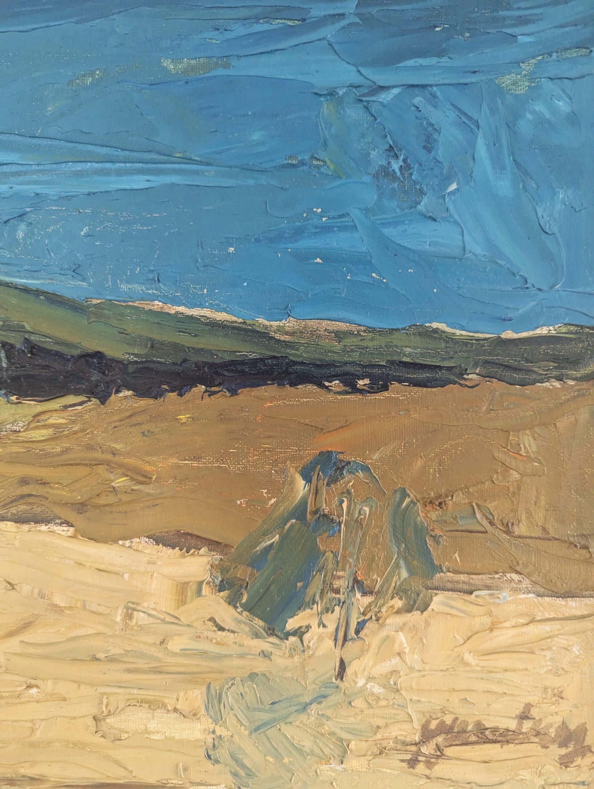 Mid Century Modern Swedish Original Landscape Oil Painting - Rural Terrain For Sale 6