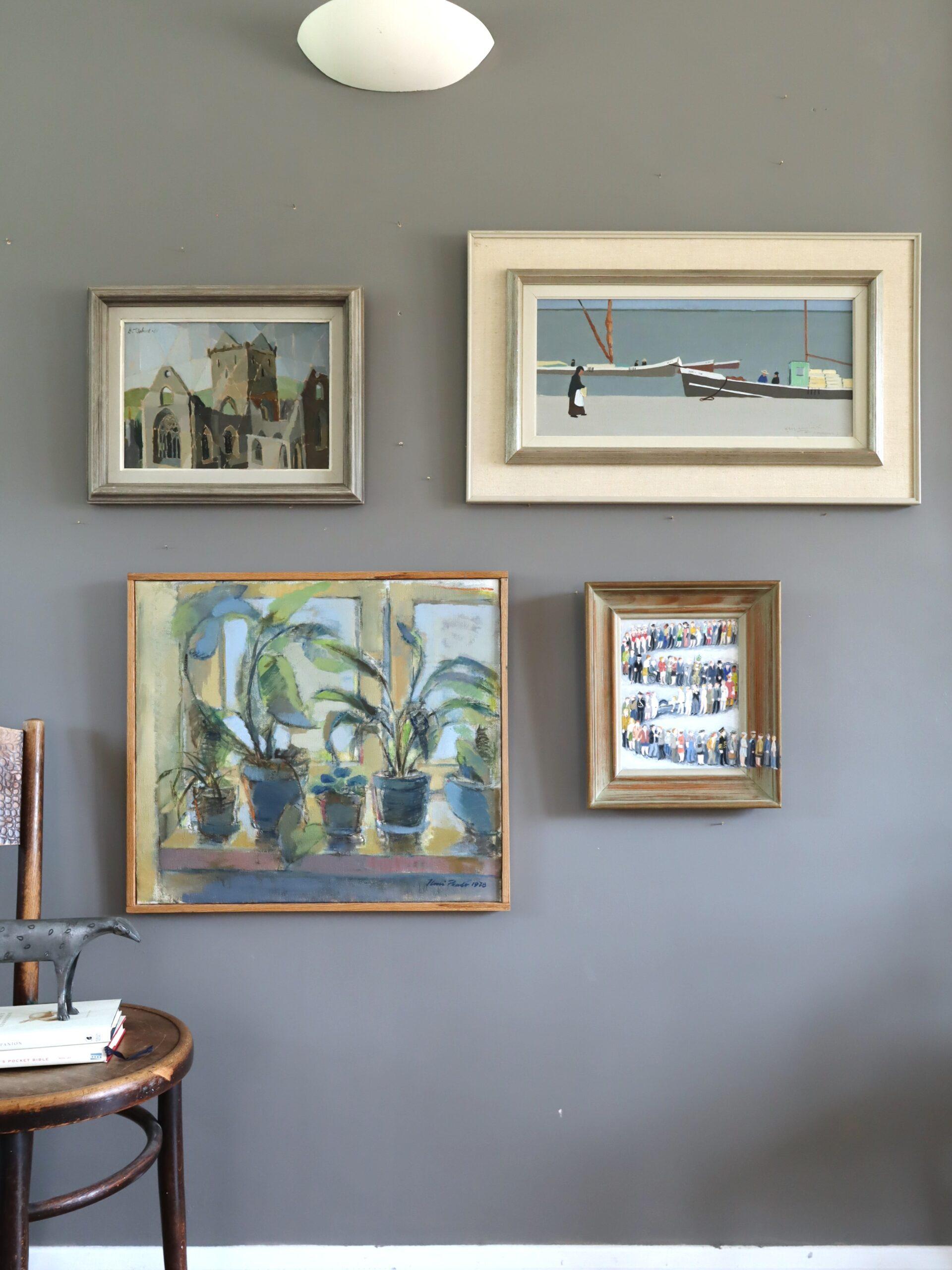 Mid Century Modern Swedish Seascape Oil Painting - Still Waters, Quiet Shore For Sale 9