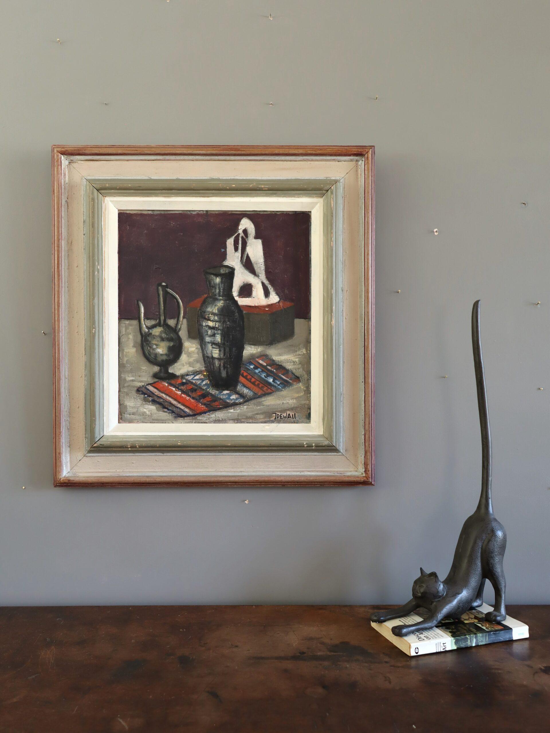 Nature morte suédoise du milieu du siècle - Vases et sculptures - Moderne Painting par Unknown