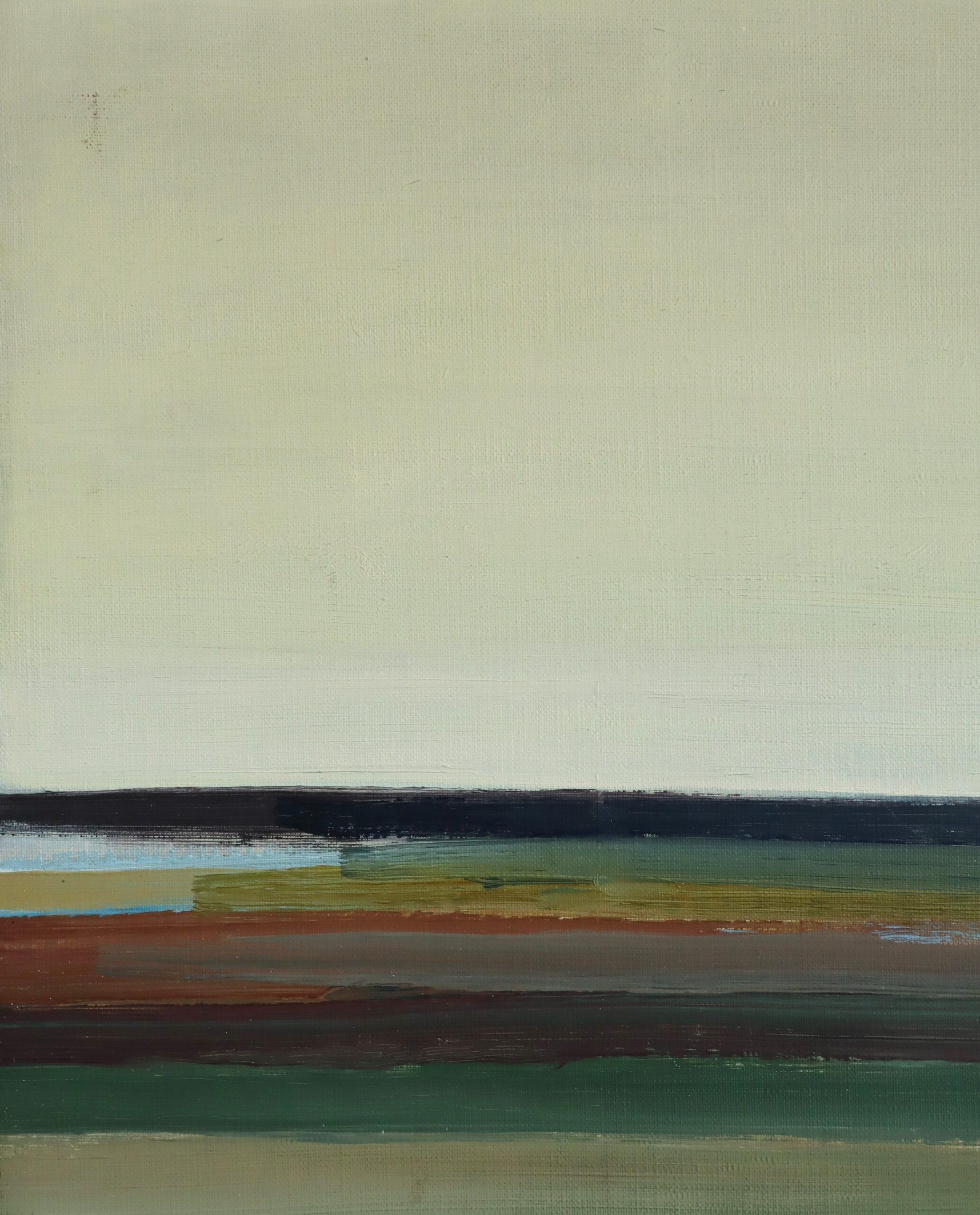 Abstrakte Landschaft, Ölgemälde, Mid-Century Modern, Vintage, Mid-Century Modern, Quiet Horizon im Angebot 6