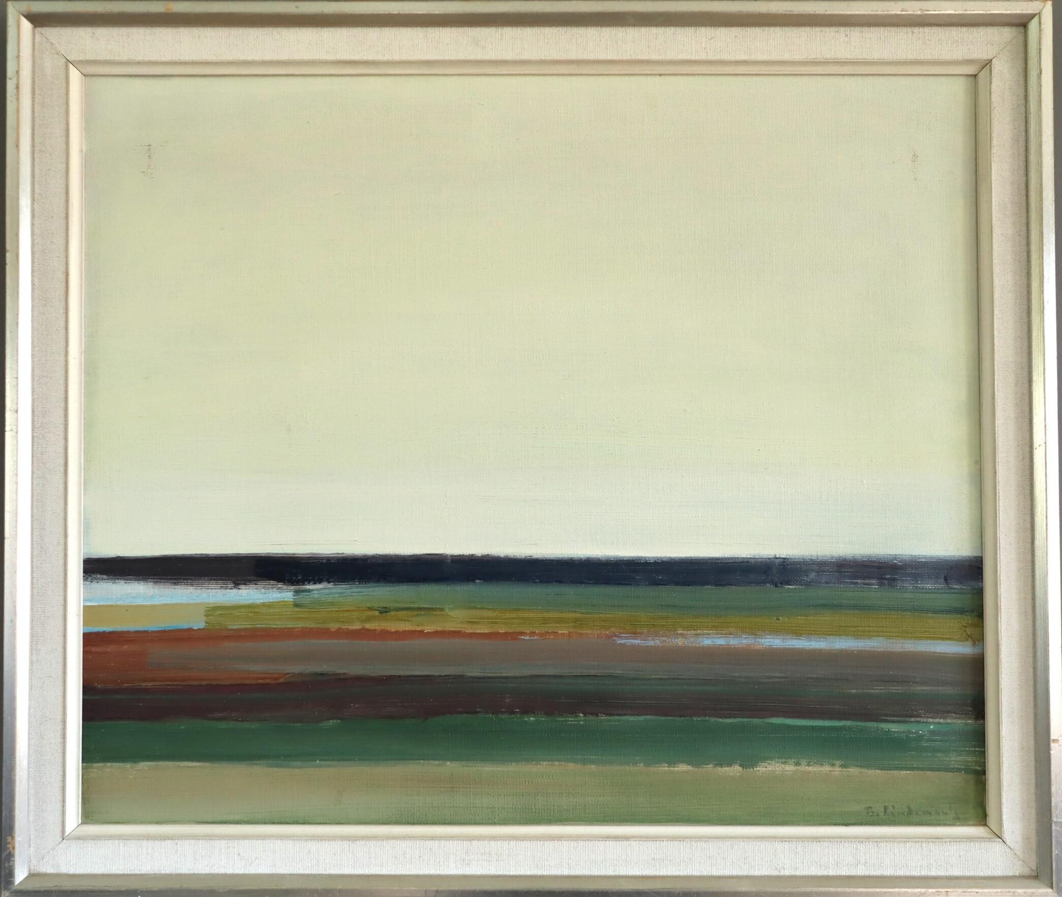 Abstrakte Landschaft, Ölgemälde, Mid-Century Modern, Vintage, Mid-Century Modern, Quiet Horizon