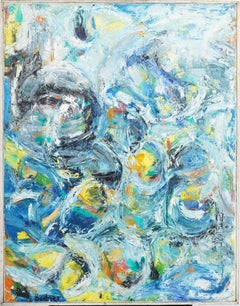 Mid Century Modern Vintage American Abstract Expressionist Signed Oil Paintingc