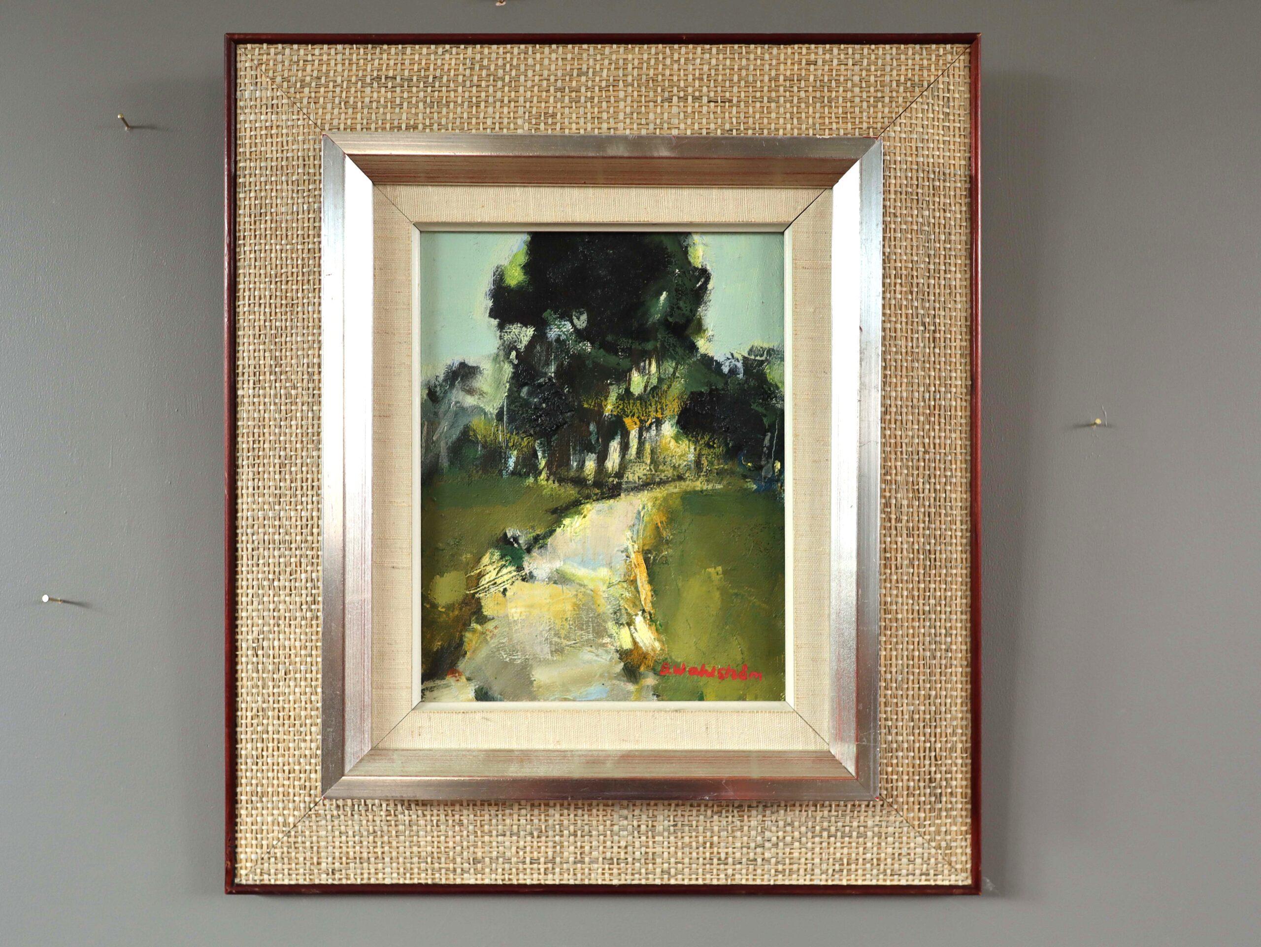Mid Century Modern Vintage Expressive Landschaft Ölgemälde - Sunlit Trail – Painting von Unknown