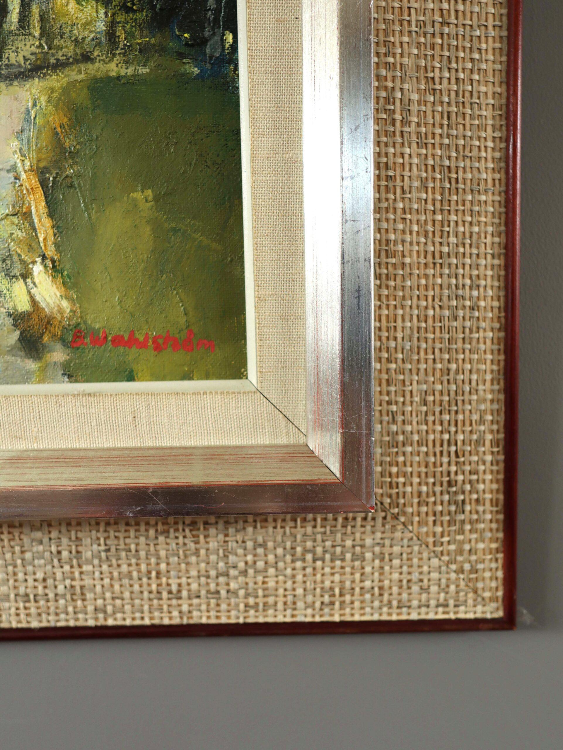 Mid Century Modern Vintage Expressive Landschaft Ölgemälde - Sunlit Trail im Angebot 1