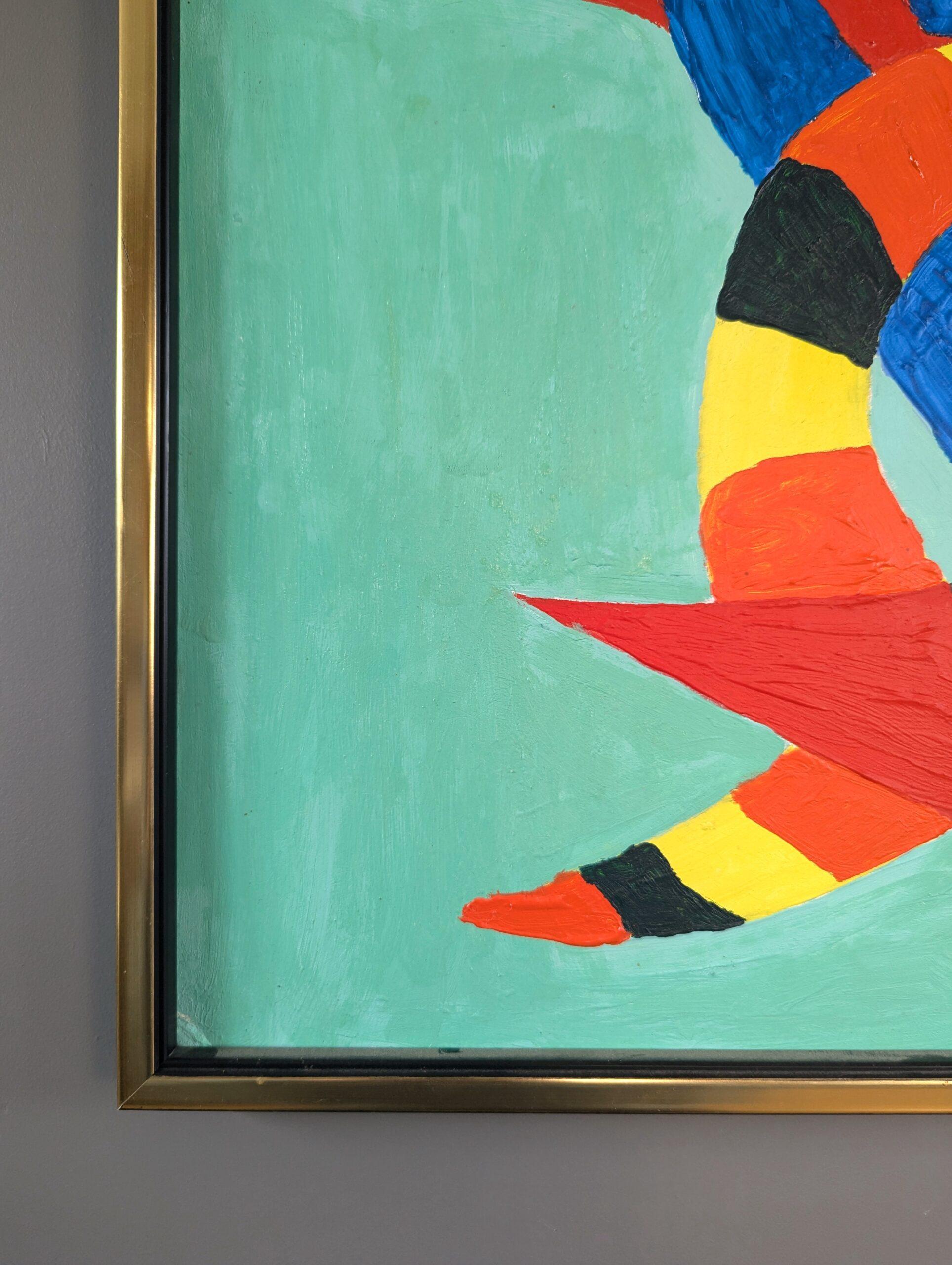 Pittura a olio astratta originale d'epoca - Astrazione acquatica in vendita 5