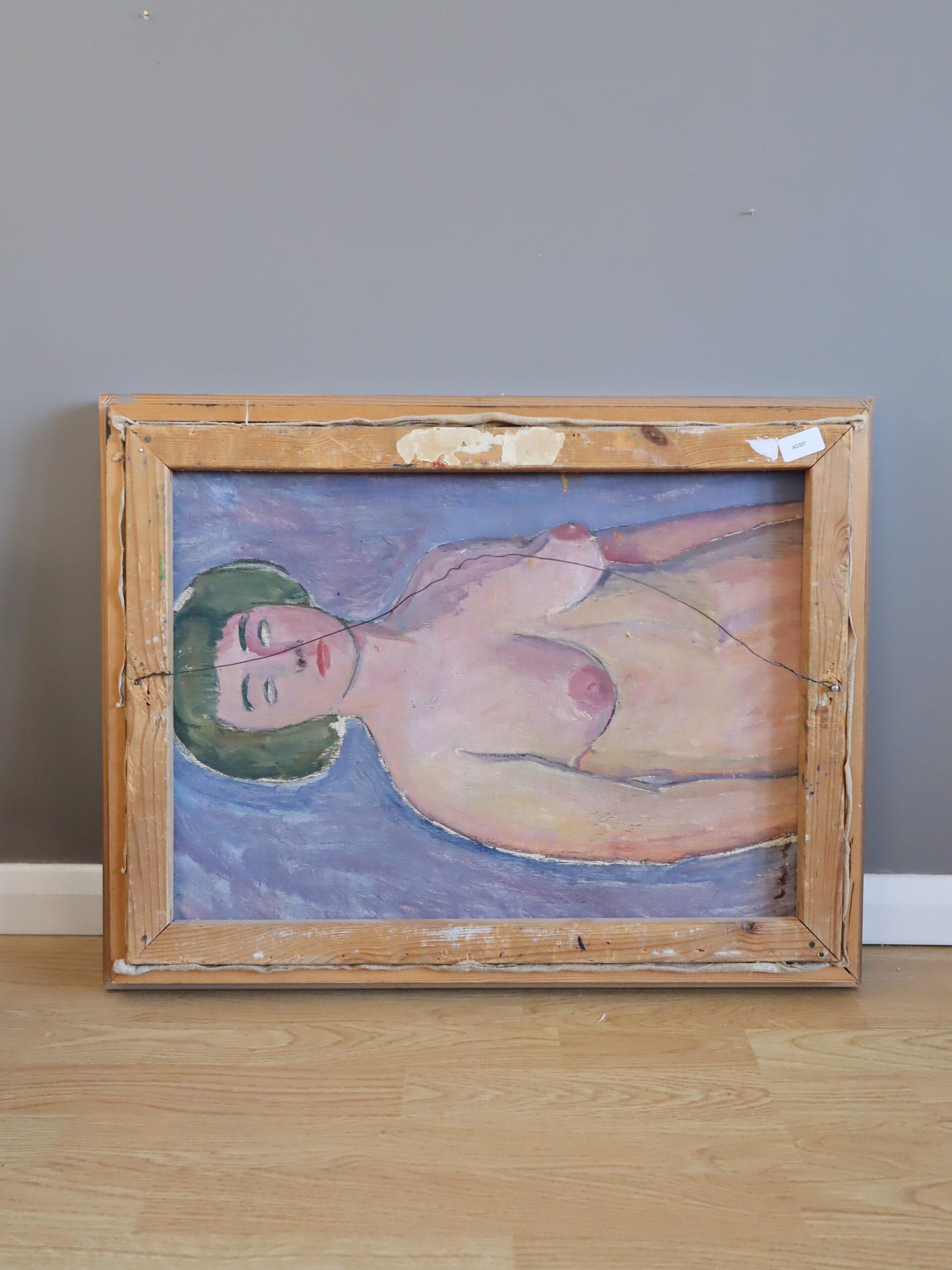 Pittura ad olio d'interni originale vintage di metà secolo - Interni vibranti in vendita 8