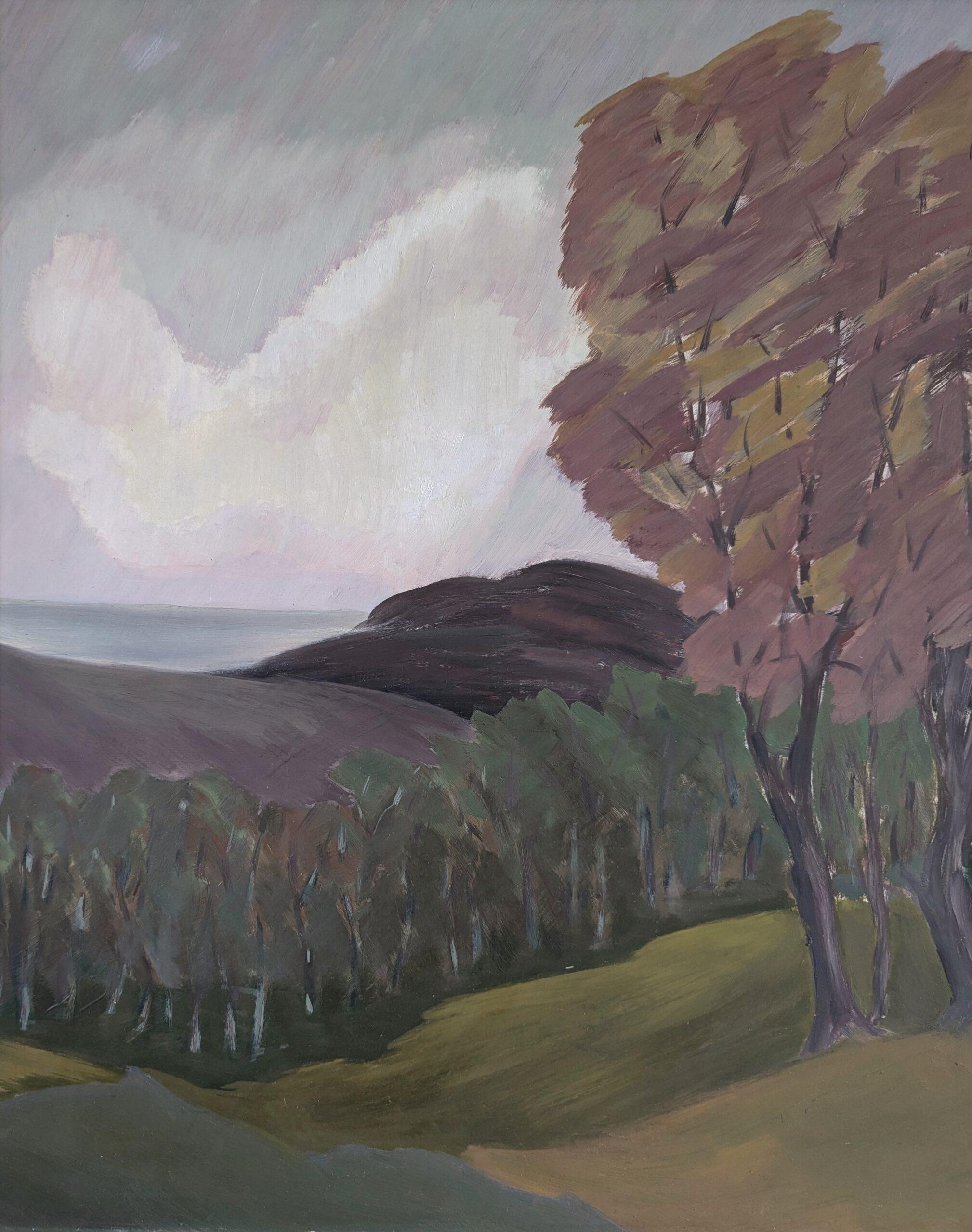 Mid-Century Modern Vintage Original Landscape Oil Painting - Autumn Reverie 8