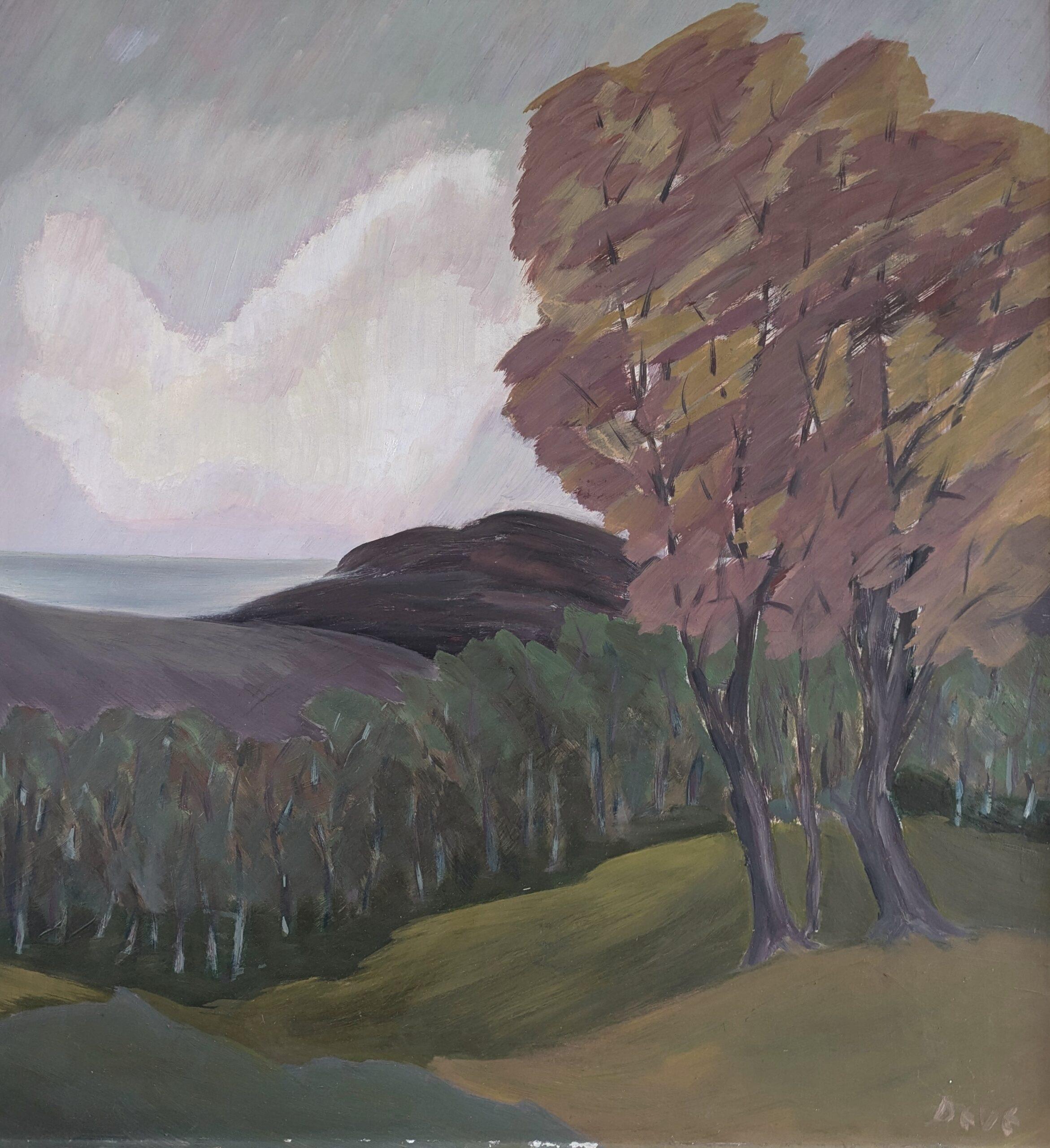 Mid-Century Modern Vintage Original Landscape Oil Painting - Autumn Reverie 6