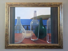 Mid Century Modern Vintage Still Life Oil Painting - Refractions by the Sea