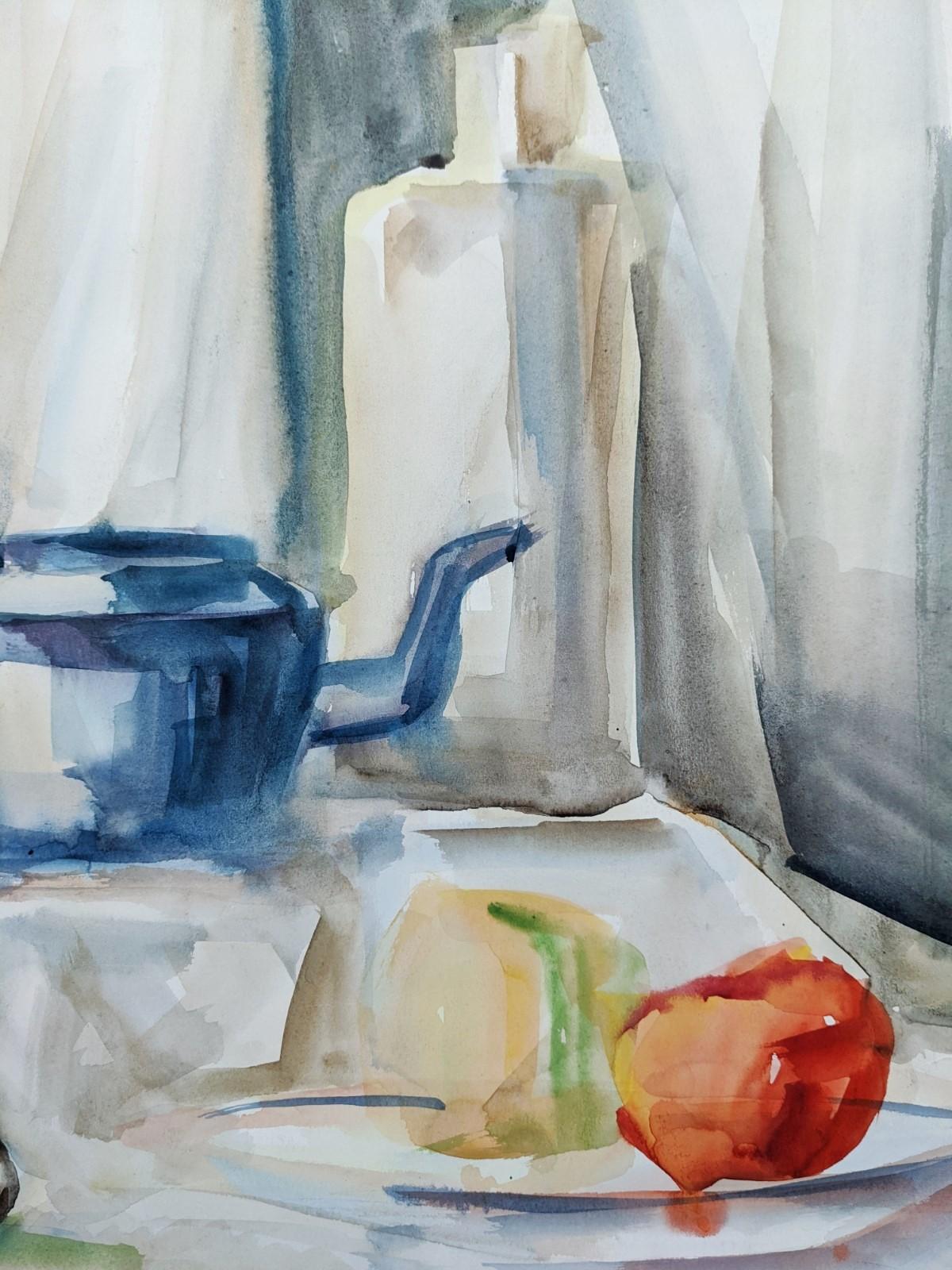 still life drawing in watercolour