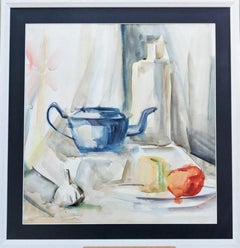 Mid-Century Modern Vintage Still Life Watercolour - The Teapot